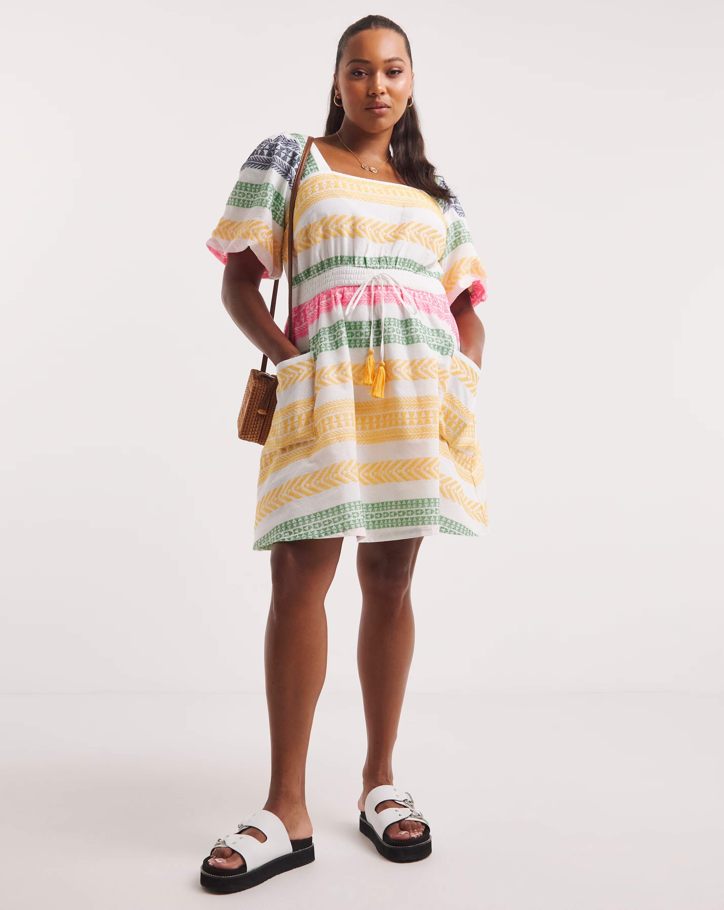 Lovedrobe Aztec Tie Waist Mini Dress