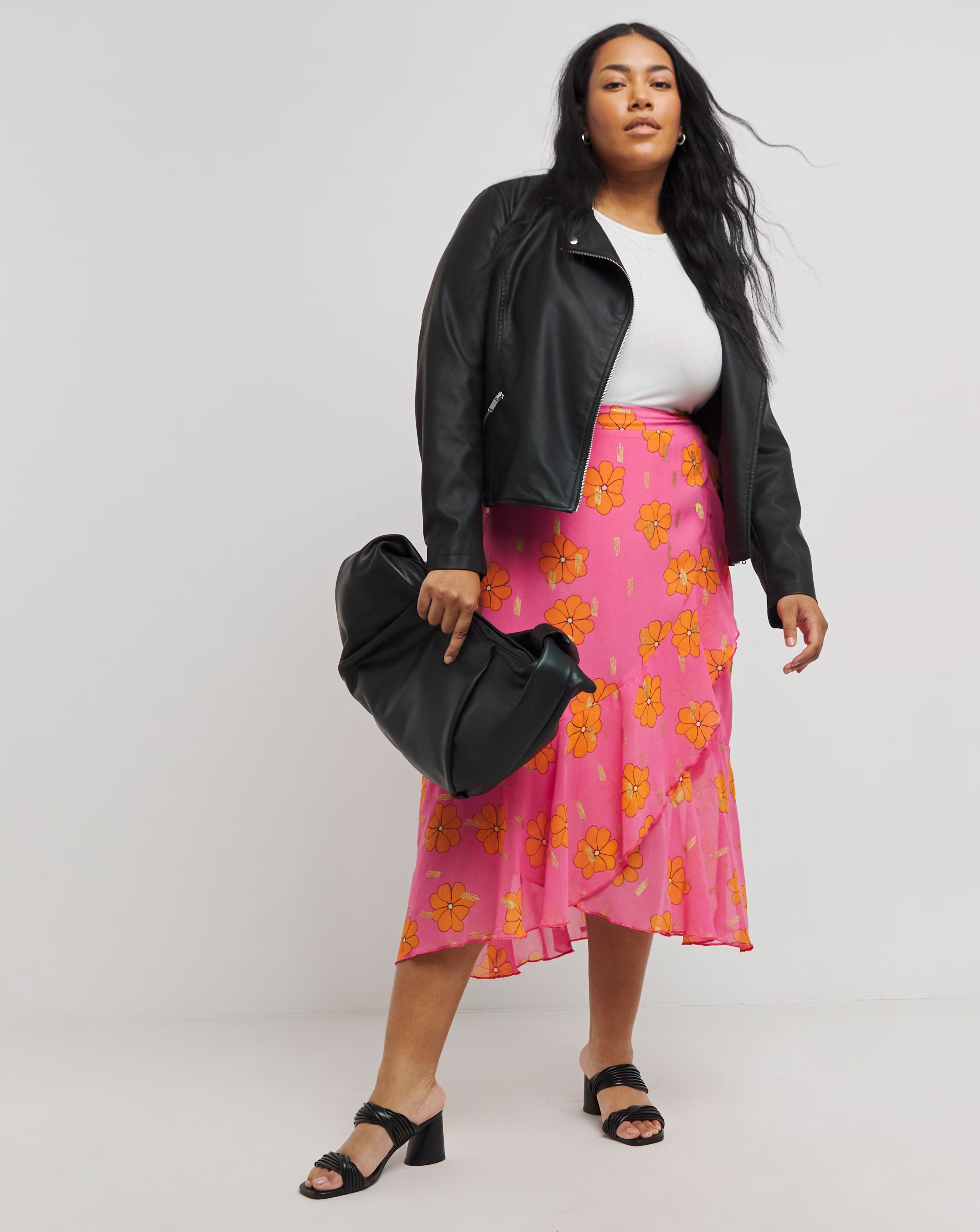 Pink and Orange Floral Print Tie Waist Frill Midi Skirt with Gold Foil 1 54006-pink-and-orange-floral-print-tie-waist-frill-midi-skirt-with-gold-foil-1.jpg