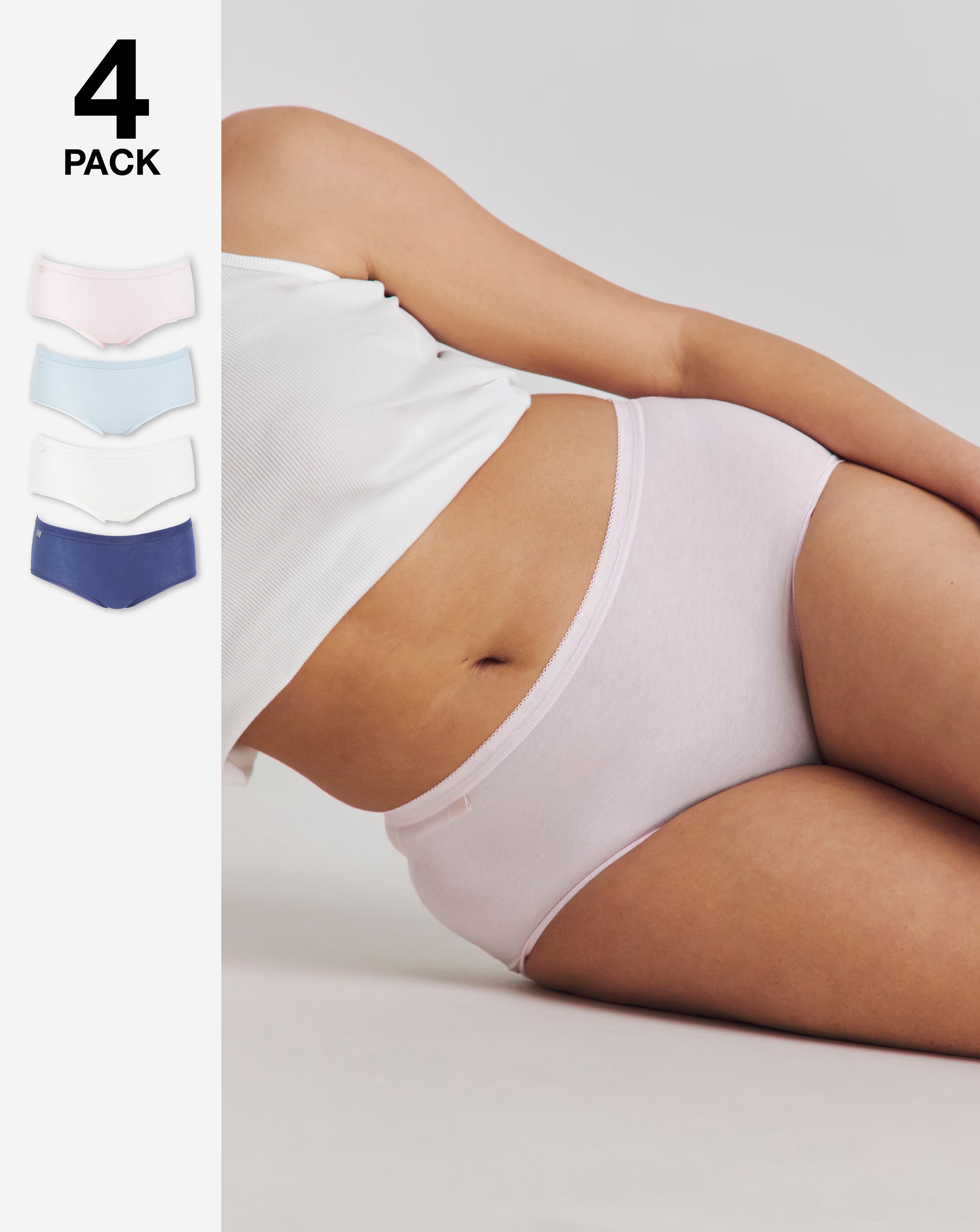 Sloggi (4 Pack) Basic Midi Knickers Blue Multi