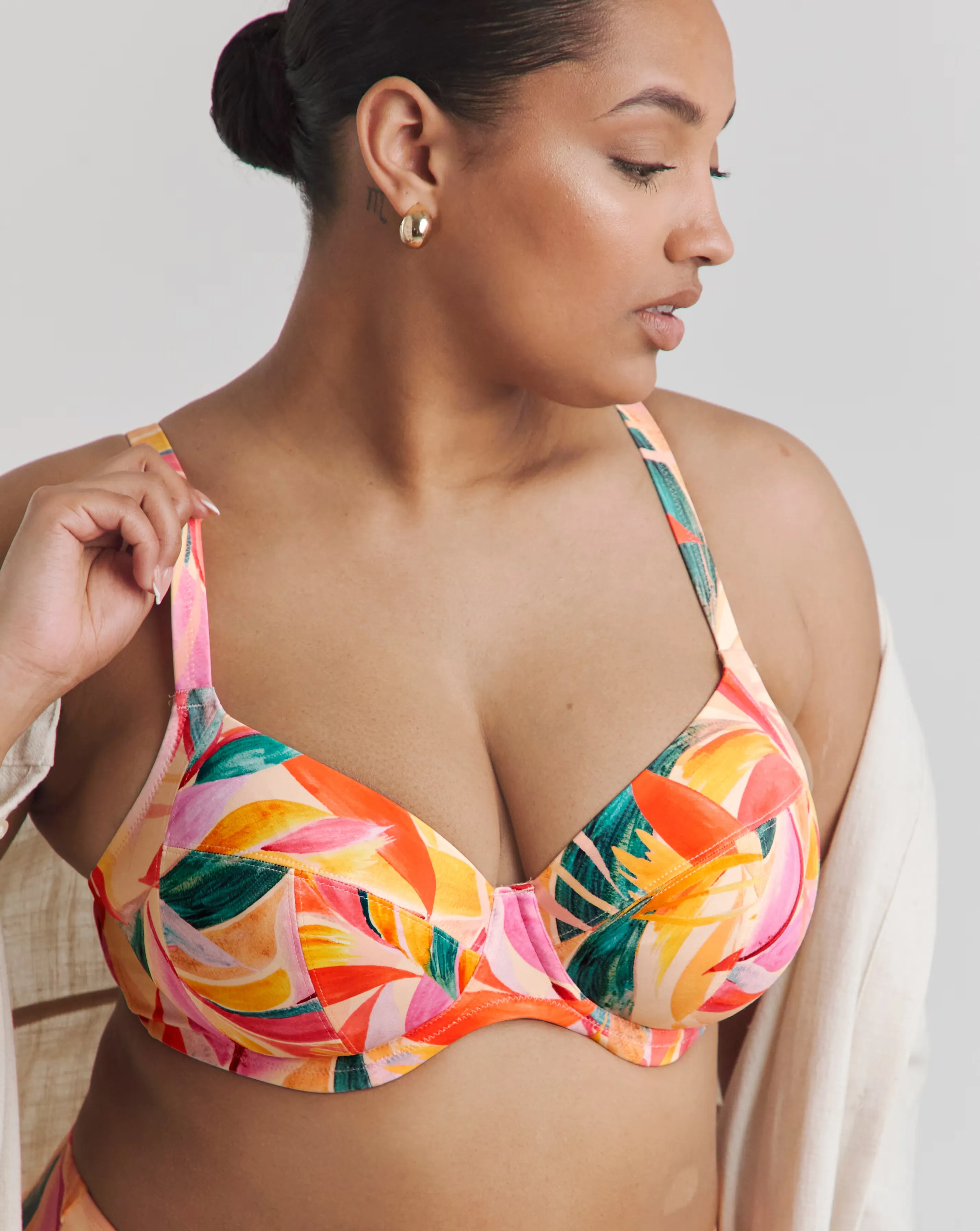 Elomi Sancho Beach Plunge Bikini Top Mango