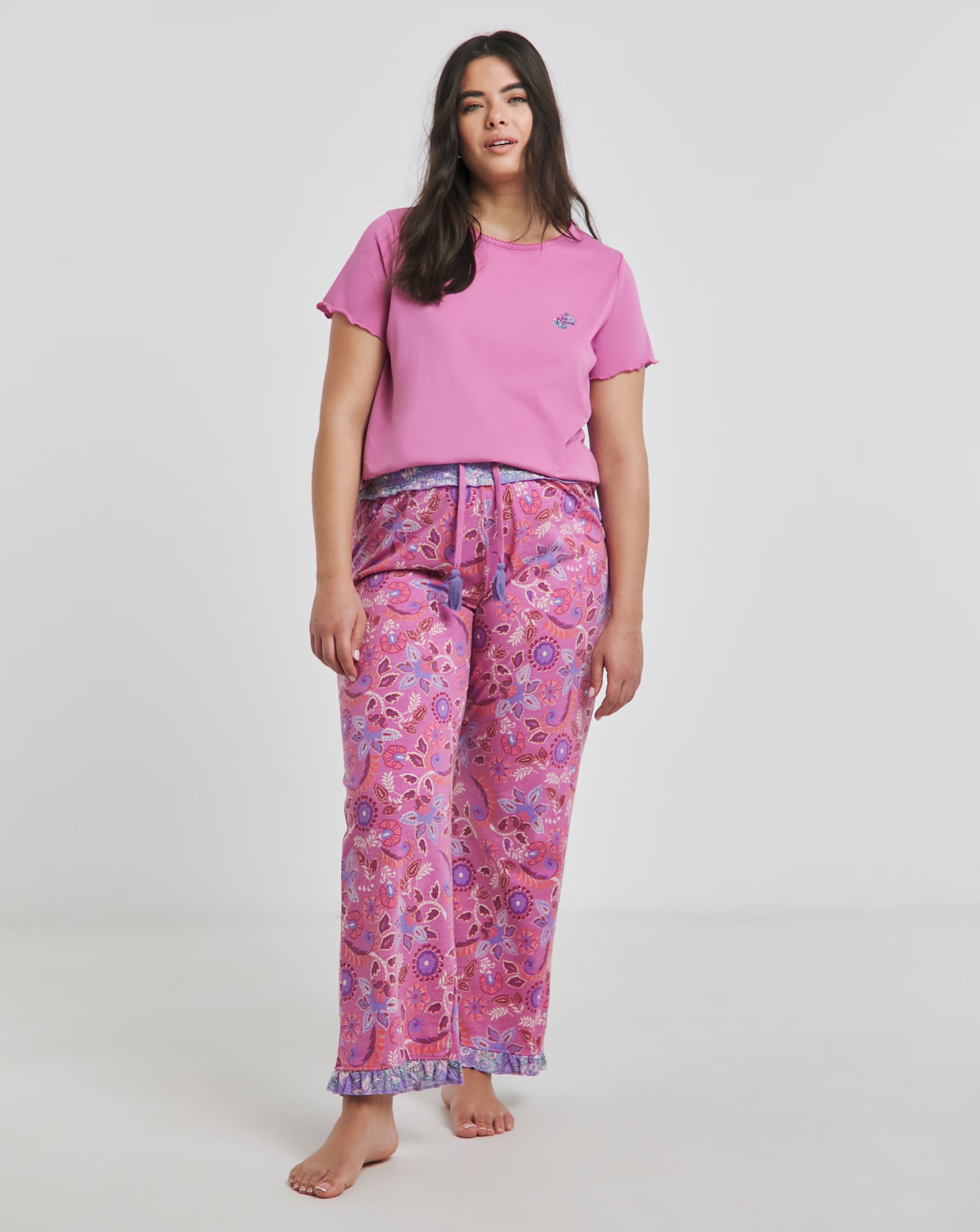 Joe Browns Jersey Pyjama Set Floral Print