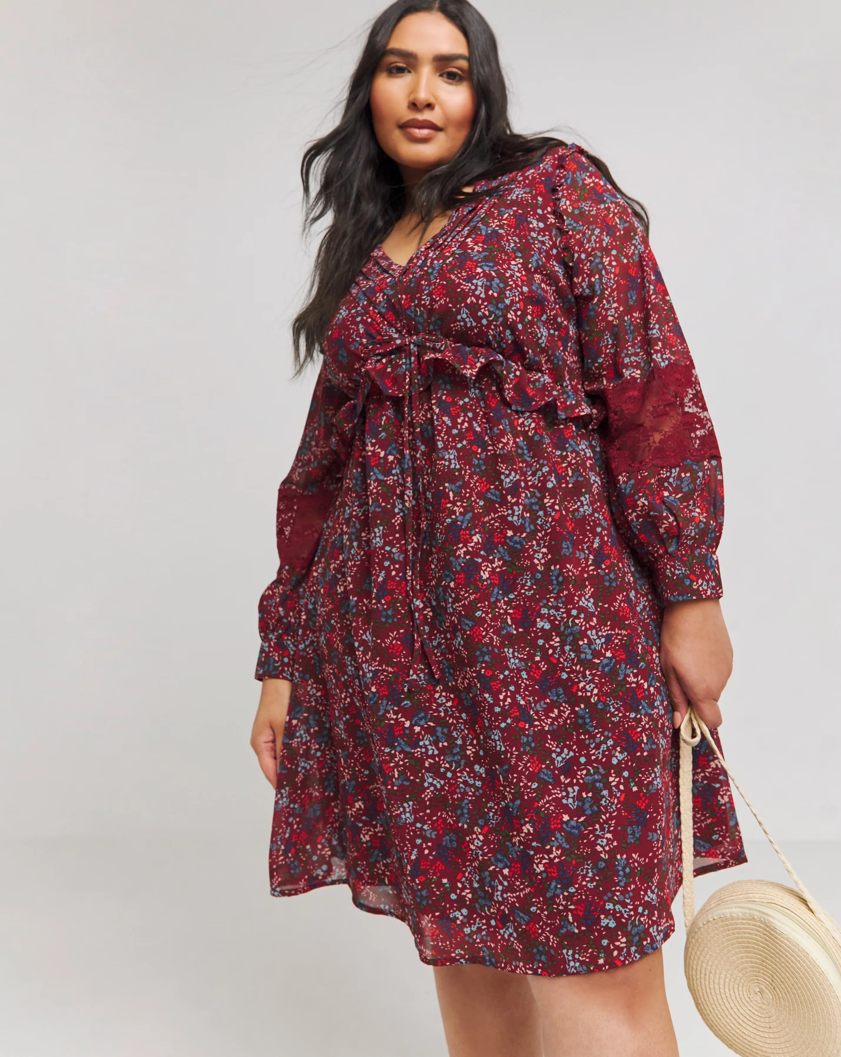 Joe Browns Short Flirty Chiffon Lace Insert Dress