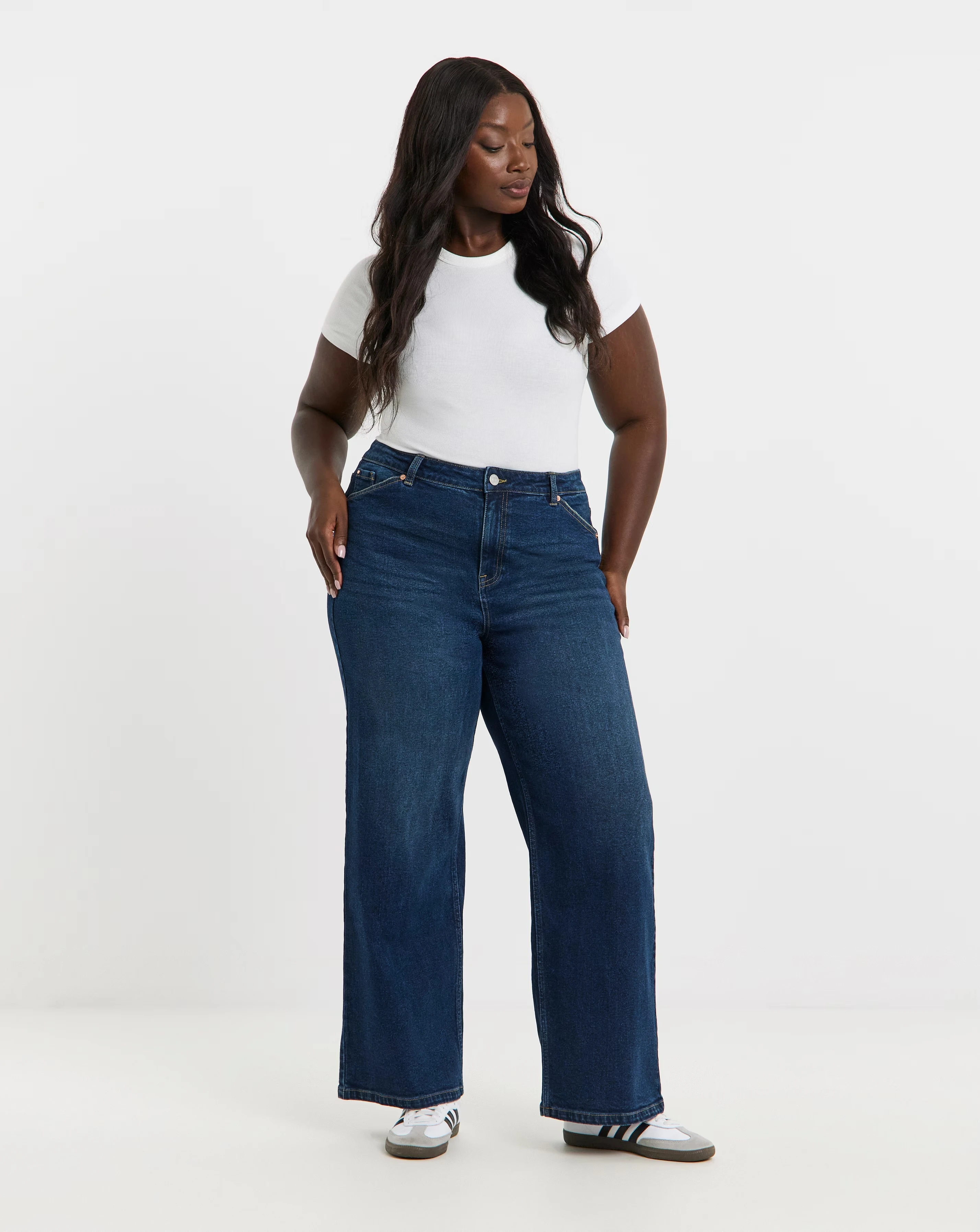 Indigo Authentic Slouchy Wide Leg Jeans