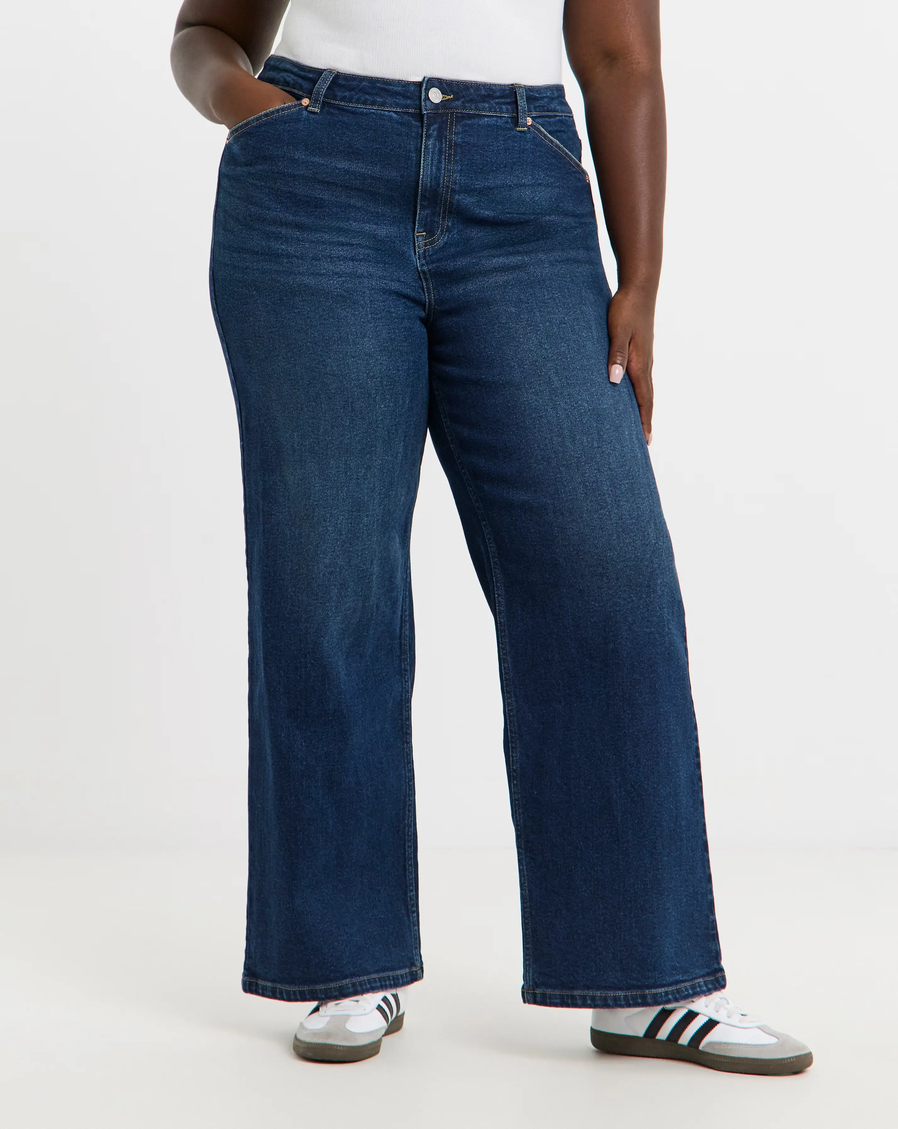 Indigo Authentic Slouchy Wide Leg Jeans