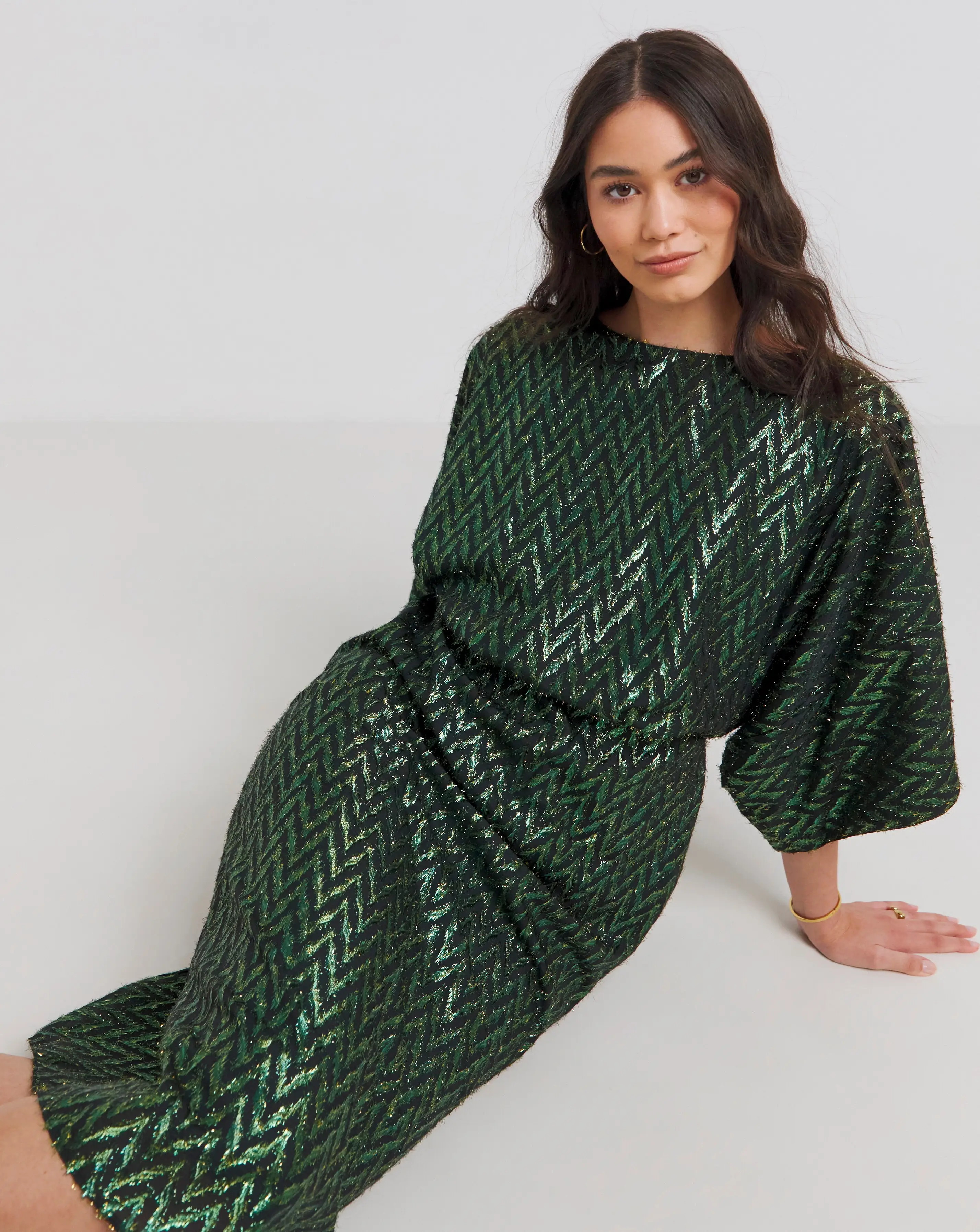 Joanna Hope Metallic Chevron Midi Dress 1 60500-joanna-hope-metallic-chevron-midi-dress-1.webp