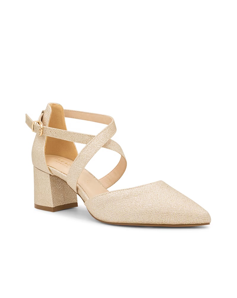 Paradox London Farrah Wide E Fit Block Heel Courts