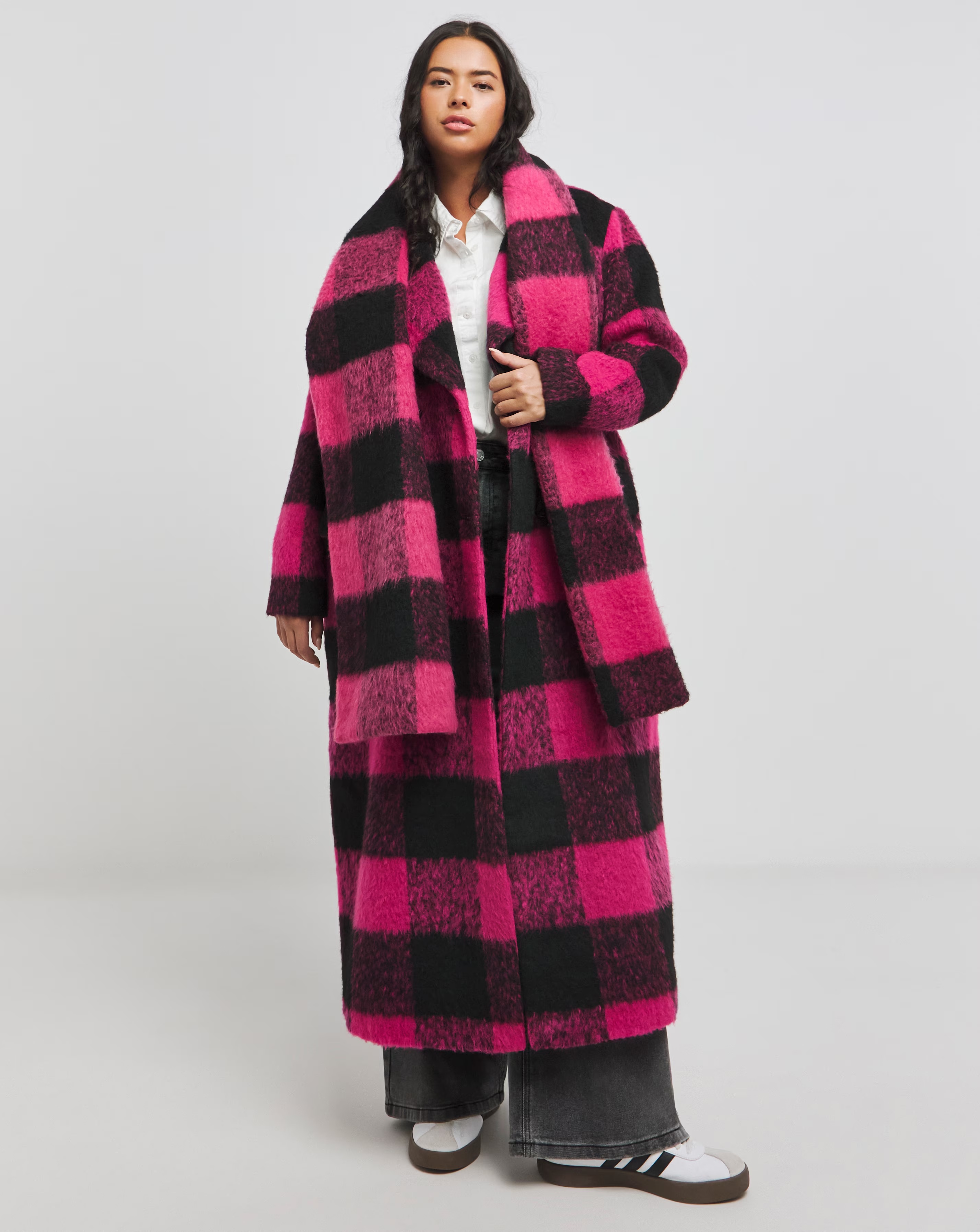 Pink Blanket Check Faux Wool Maxi Scarf Coat 1 61682-pink-blanket-check-faux-wool-maxi-scarf-coat-1.jpg