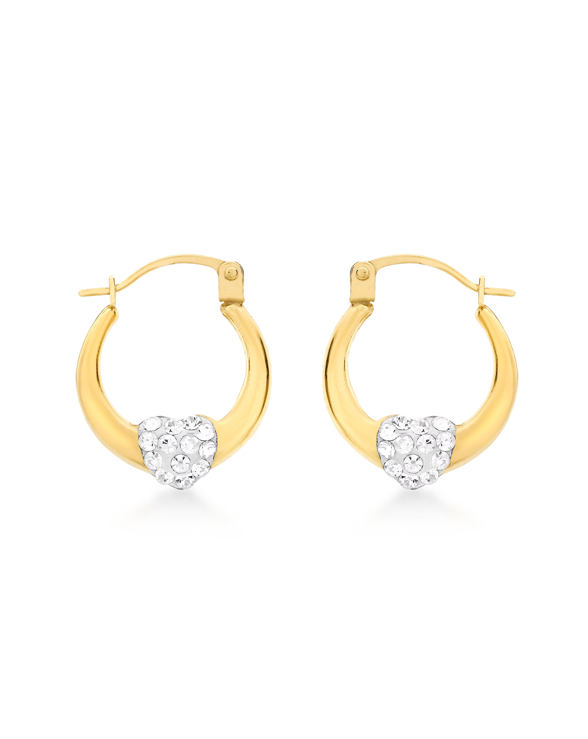 9ct Gold Crystalique Heart Earrings
