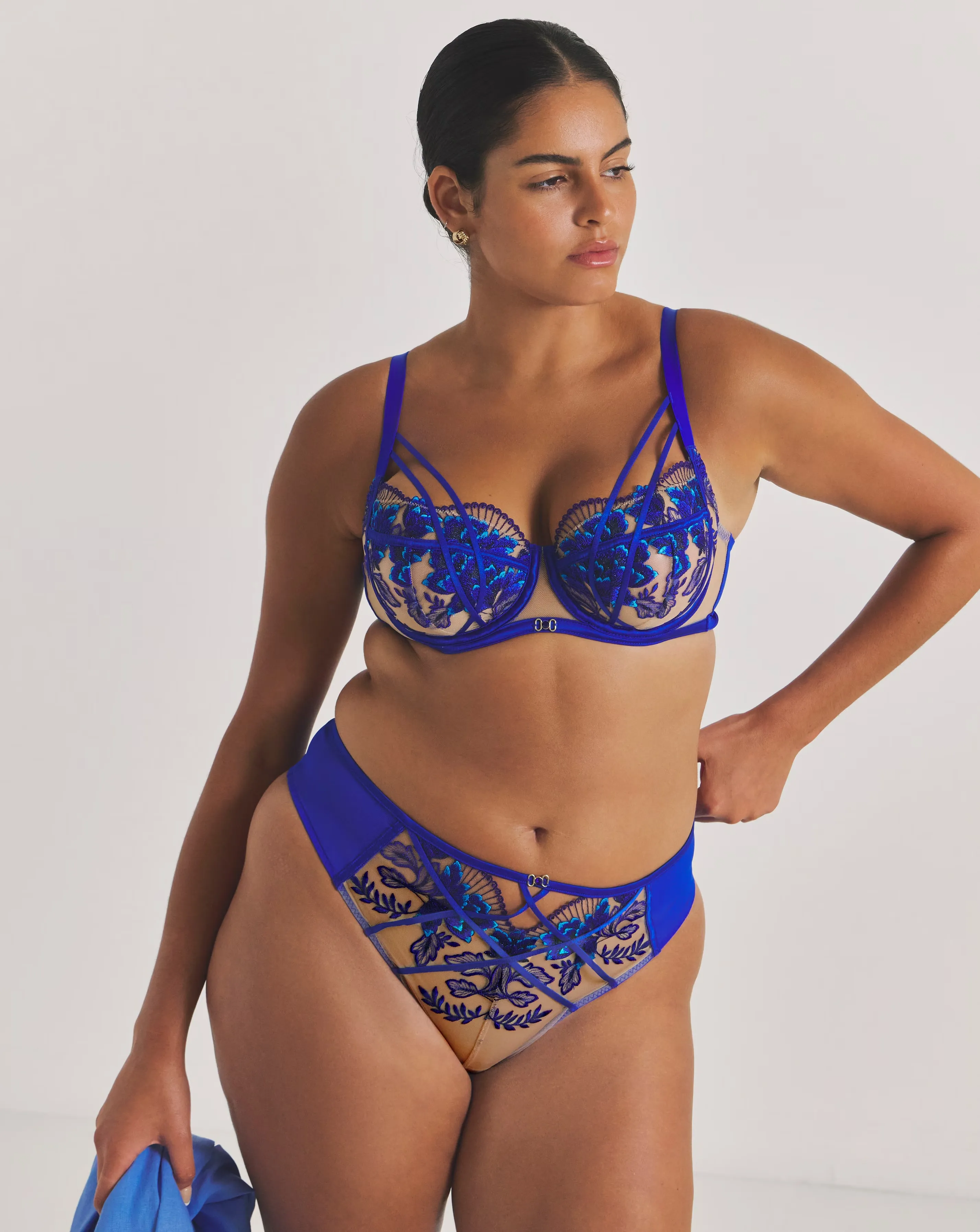 Ann Summers Faithful Fan High Waist Brazilian Cobalt