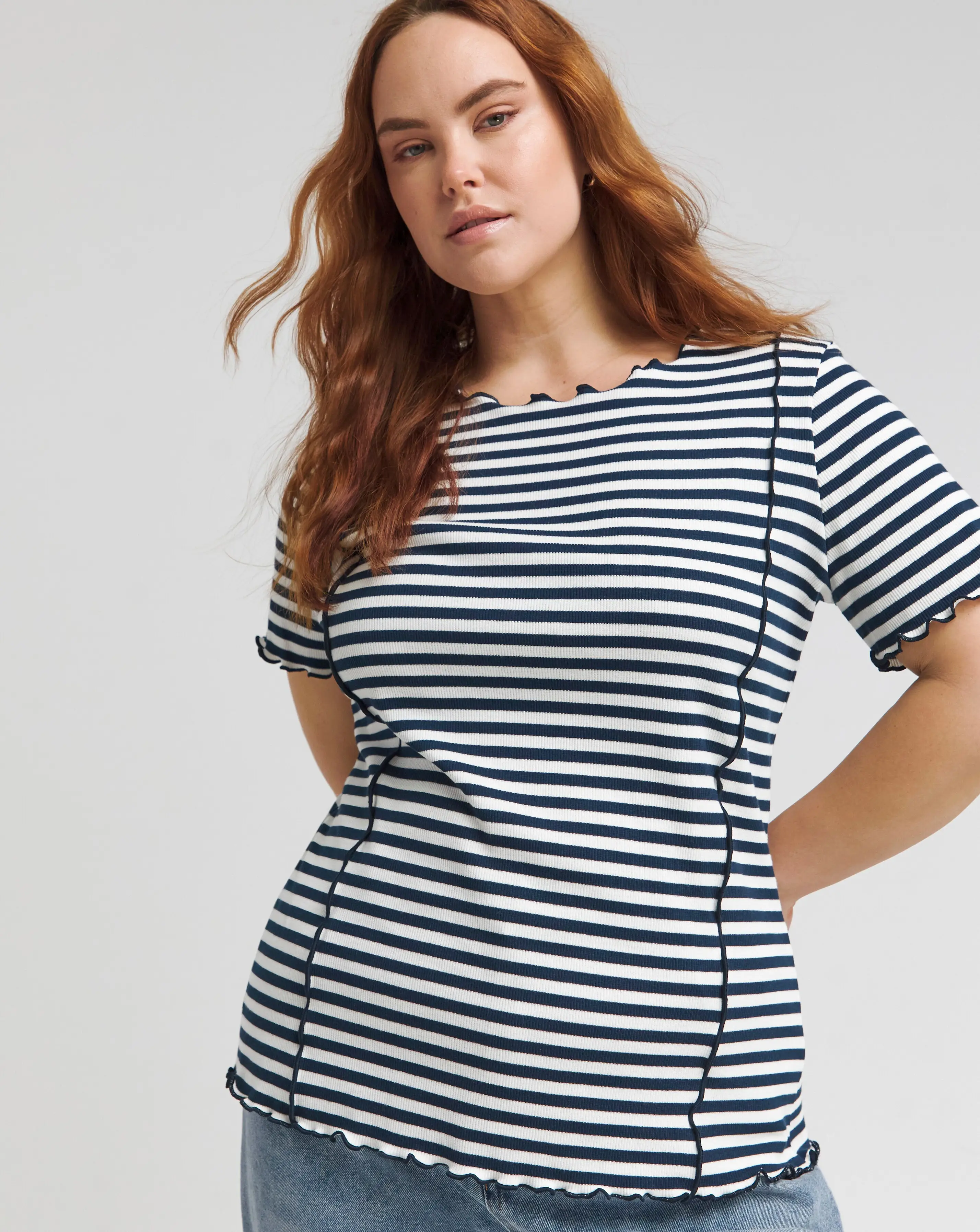 Joe Browns Simply Stripe Rib Jersey Tee