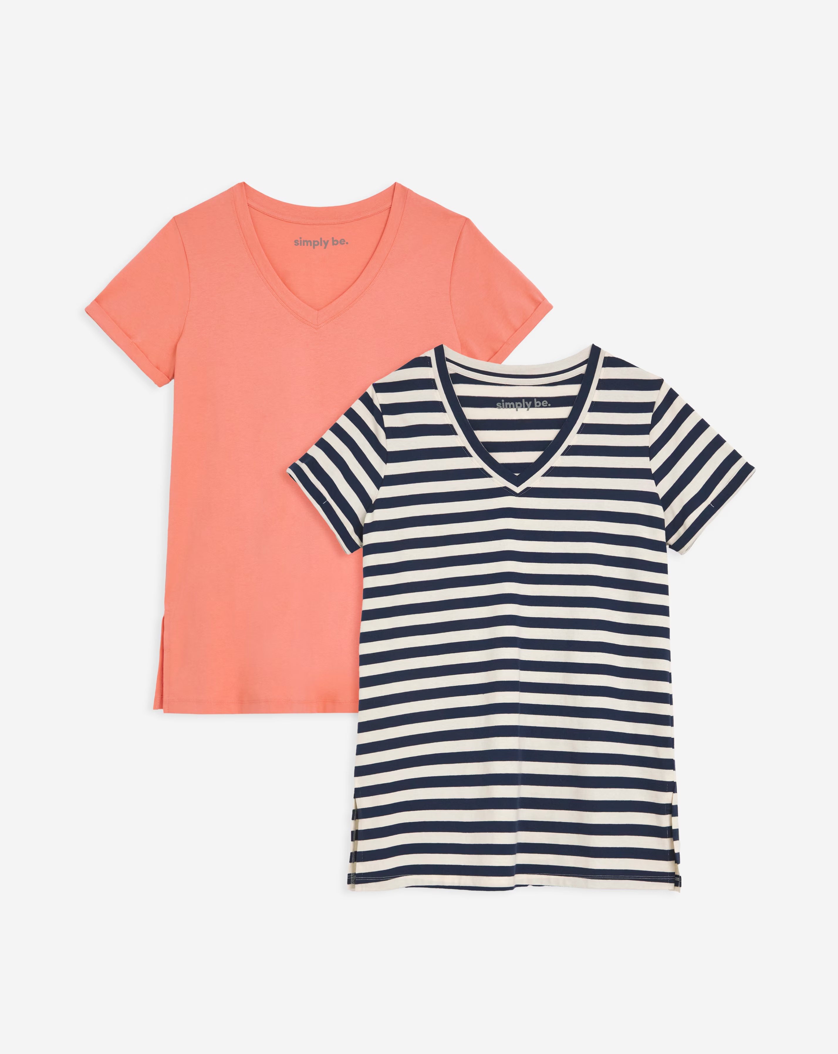 69581-navy-stripe-and-blush-2-pack-v-neck-lognline-t-shirt-1.webp
