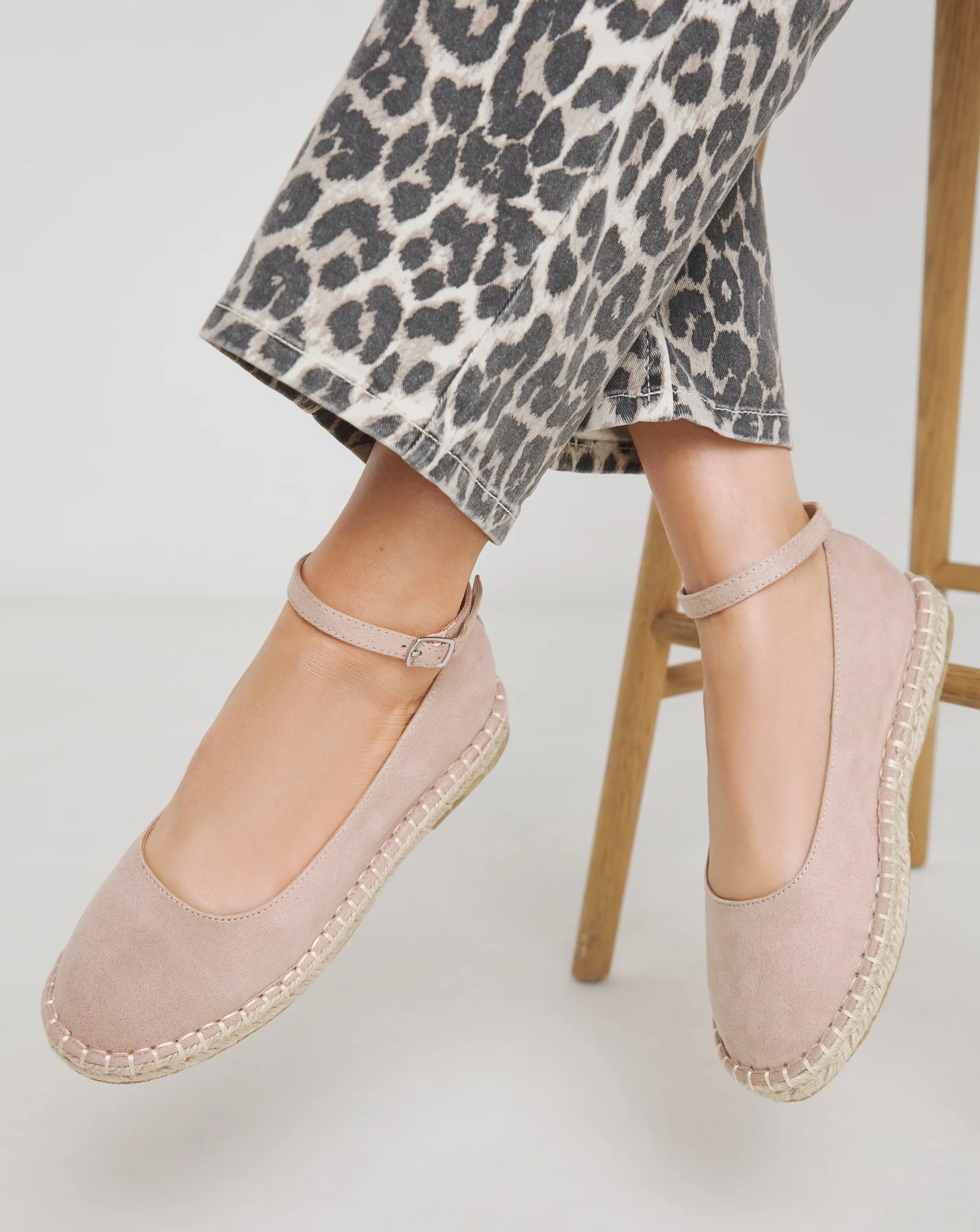 Daphne Espadrille Ballerina With Ankle Strap Wide E Fit