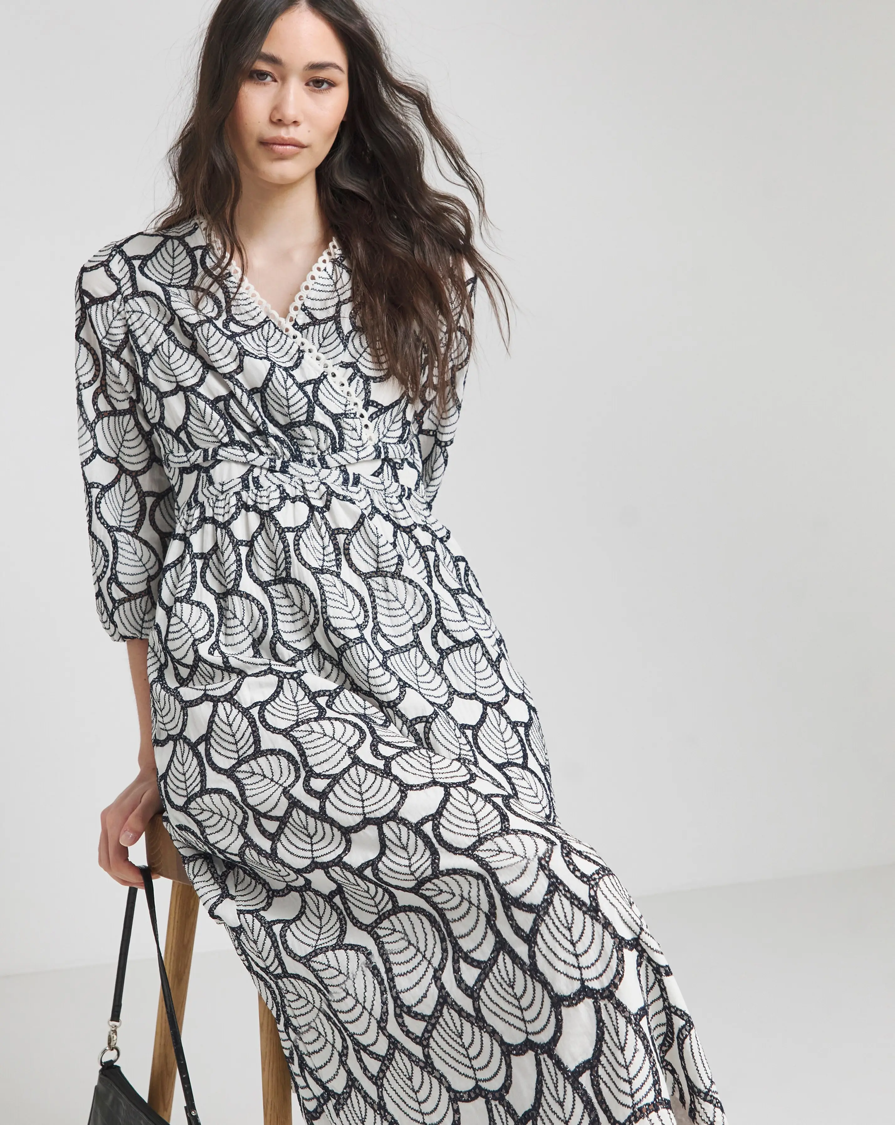 Joanna Hope Broiderie Leaf Dress