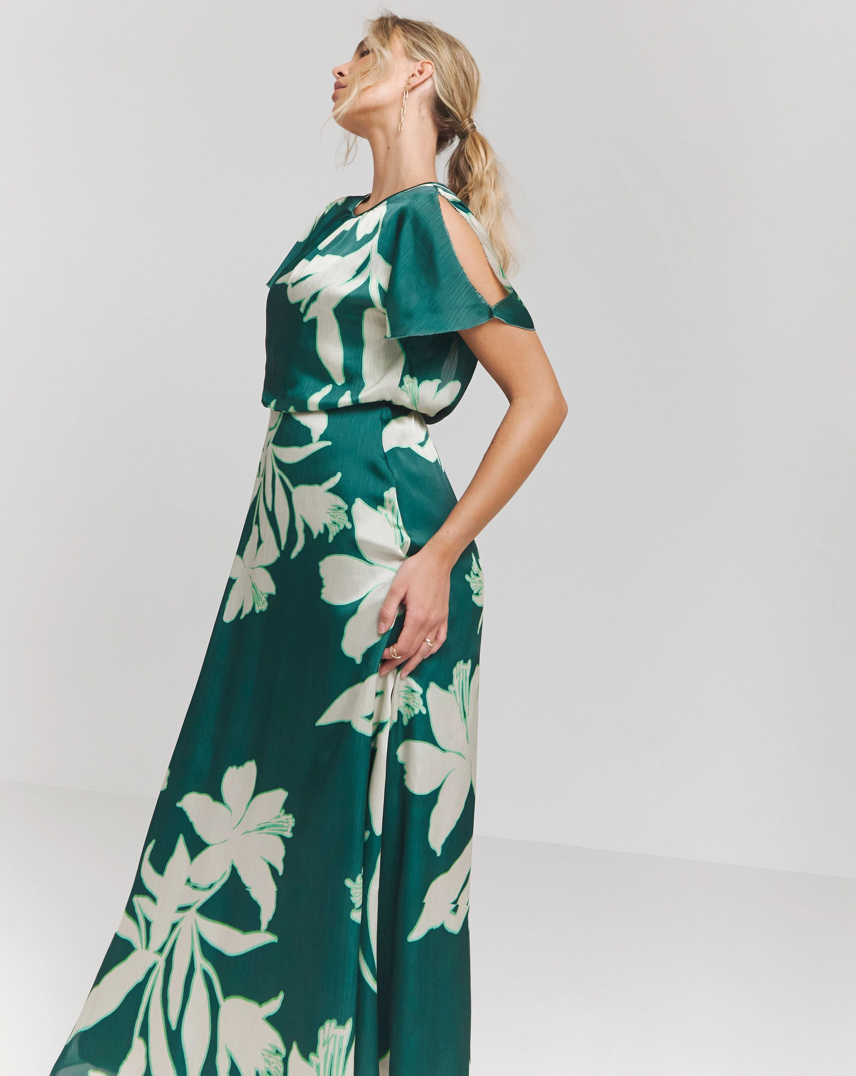 Joanna Hope Blouson Split Sleeve Dress