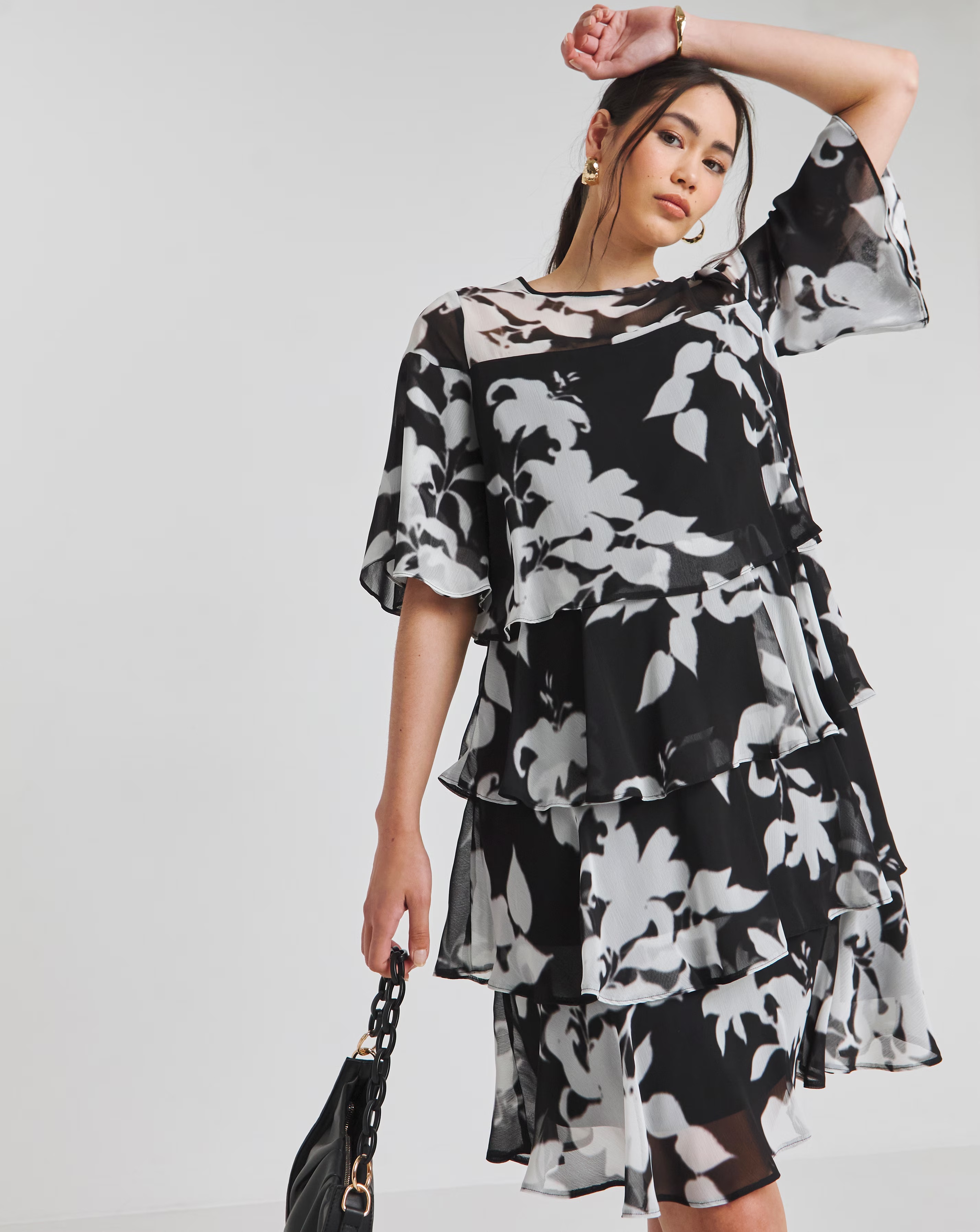 Joanna Hope Tiered Shift Dress