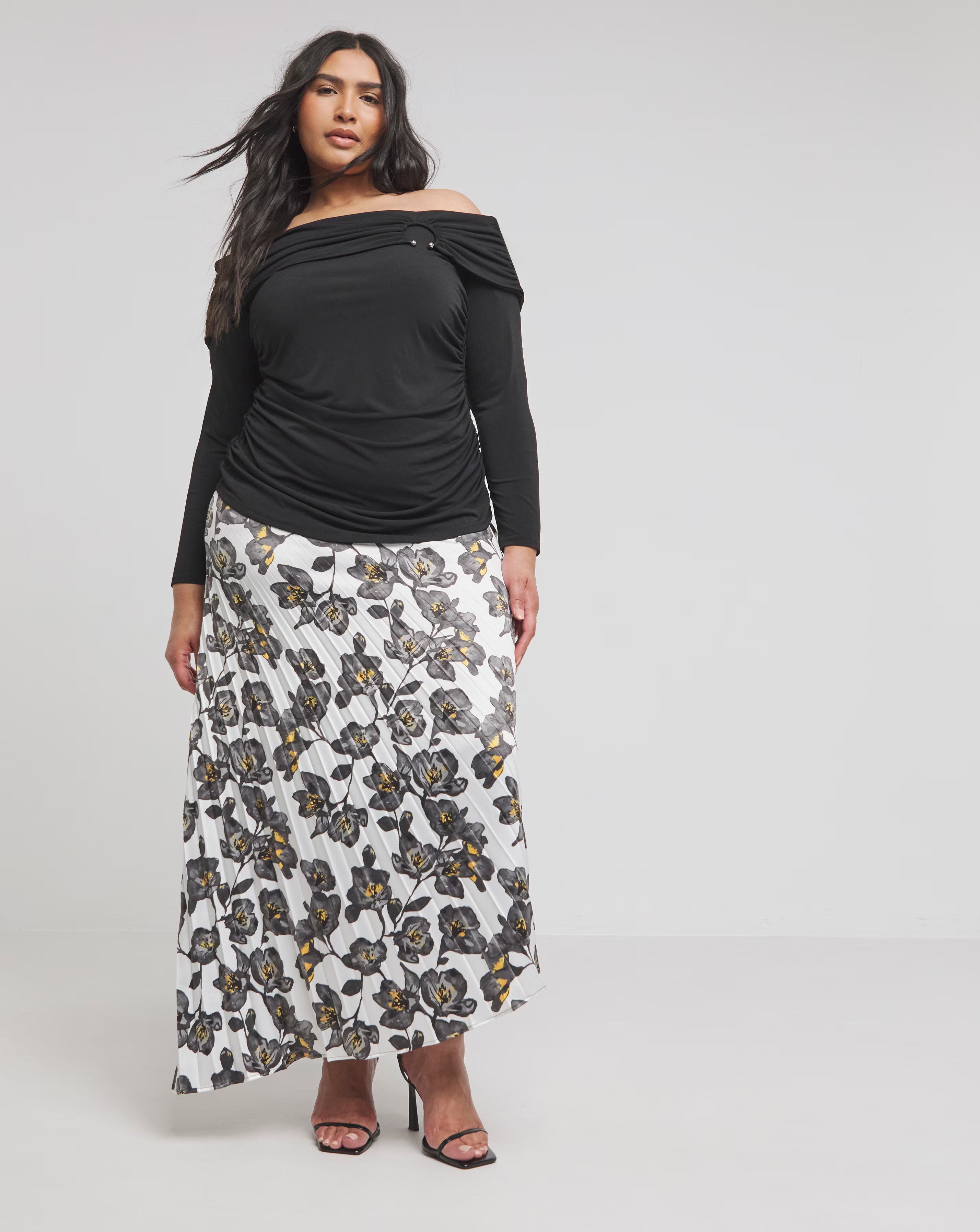 Joanna Hope Satin Pleated Skirt