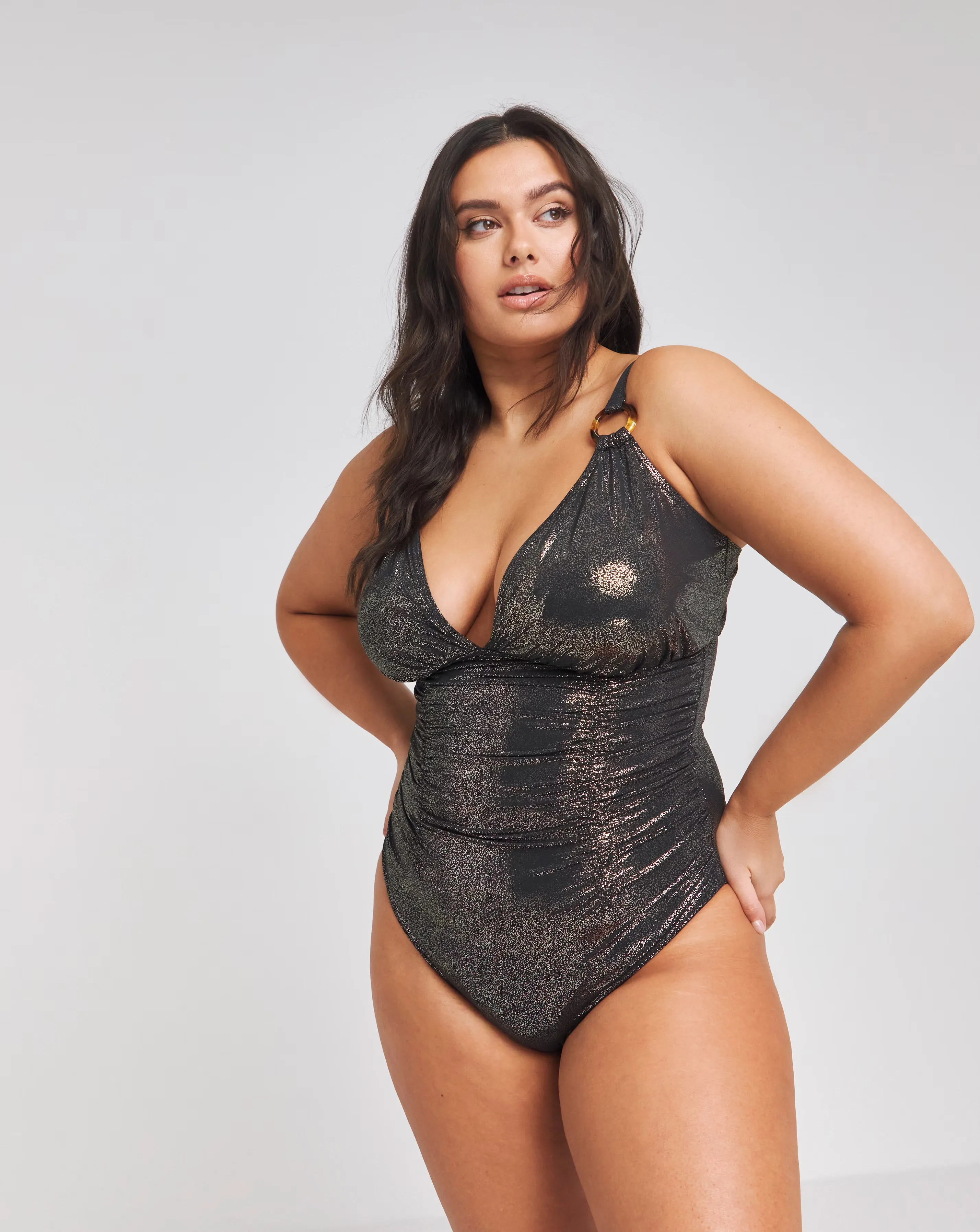 Sculpt Ruched Plunge Tummy Control Swimsuit