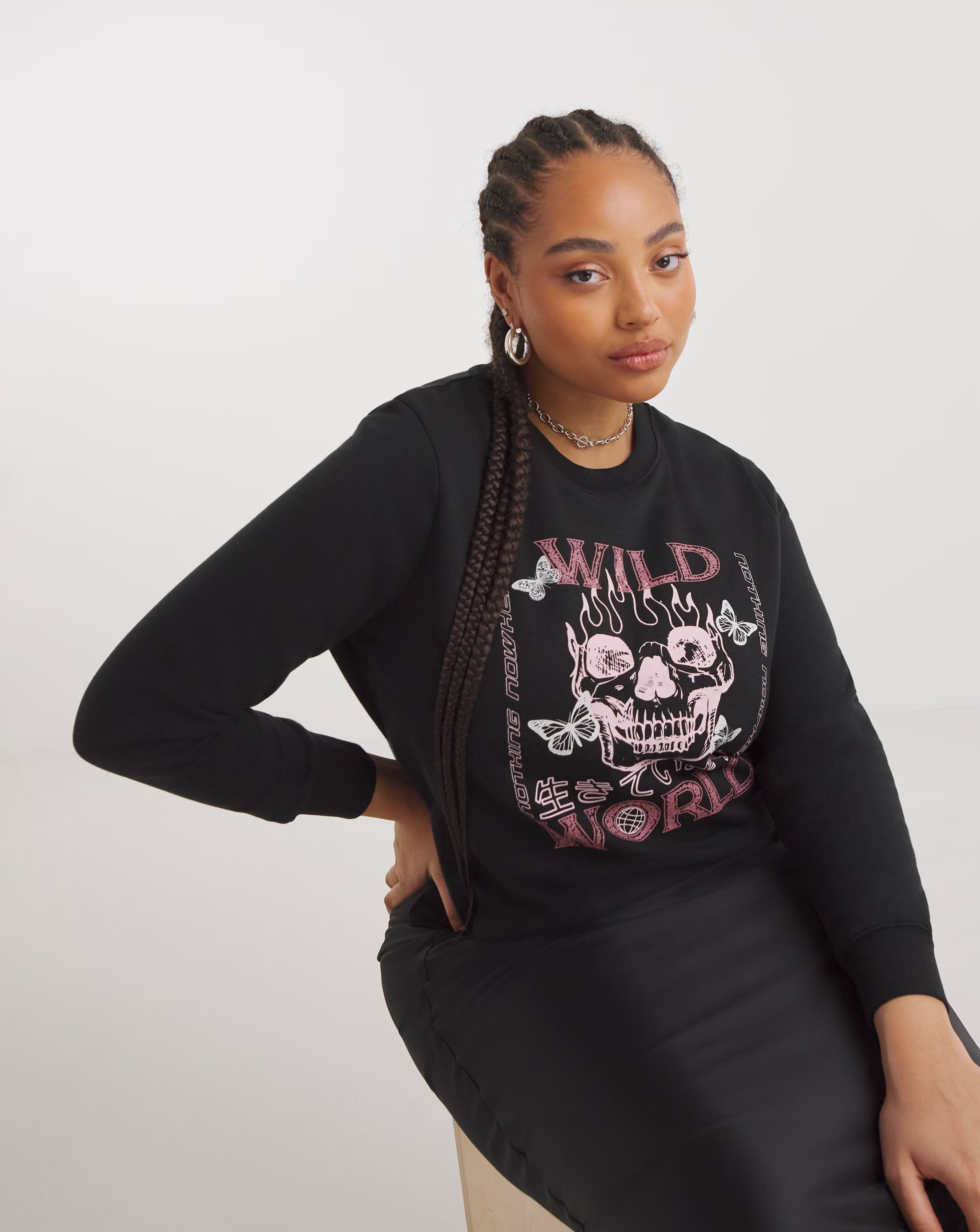 Black Wild World Slogan Sweatshirt 1 76145-black-wild-world-slogan-sweatshirt-1.jpg