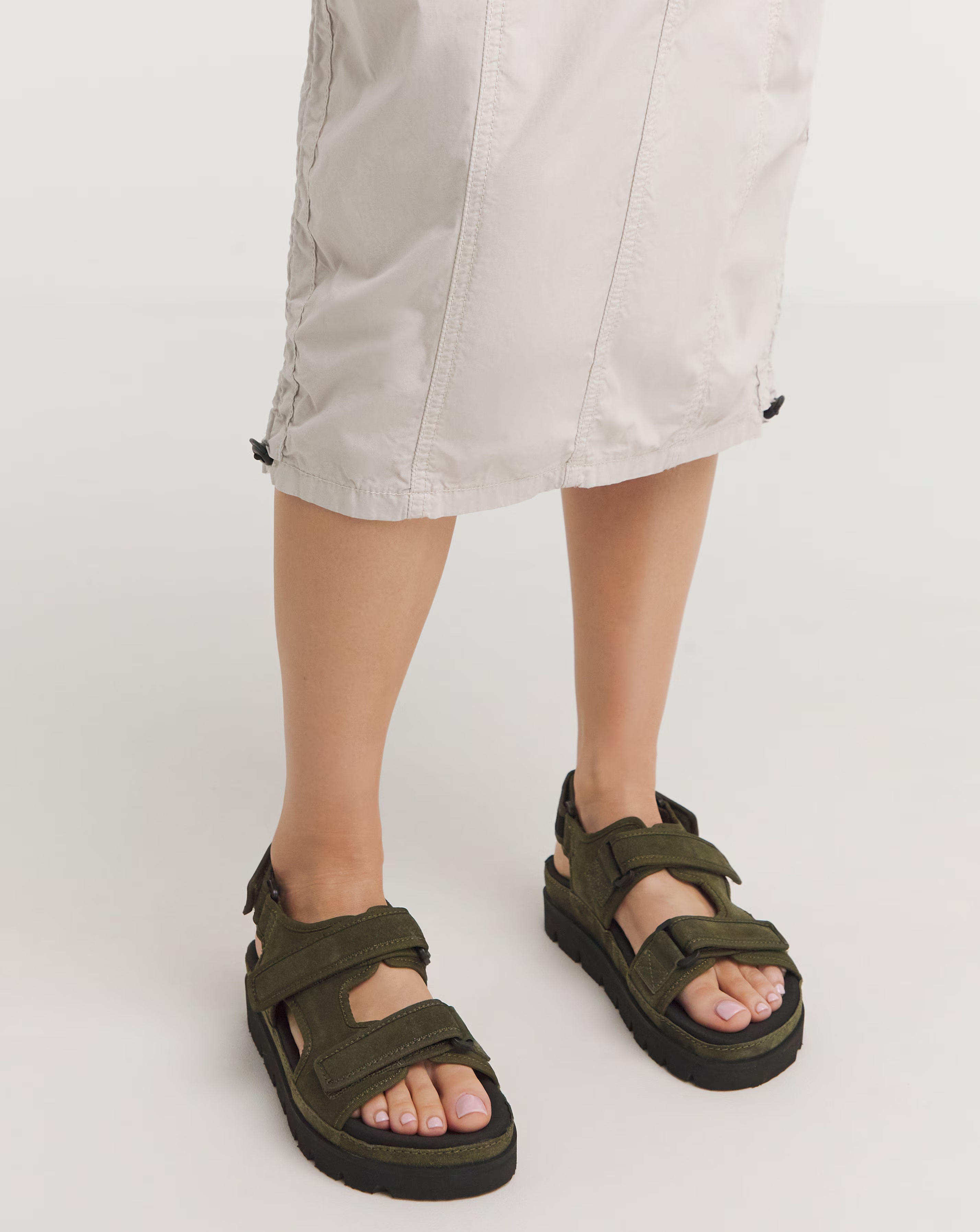 Simply Be Tyla Strappy Suede Touch and Close Sandals Wide E Fit