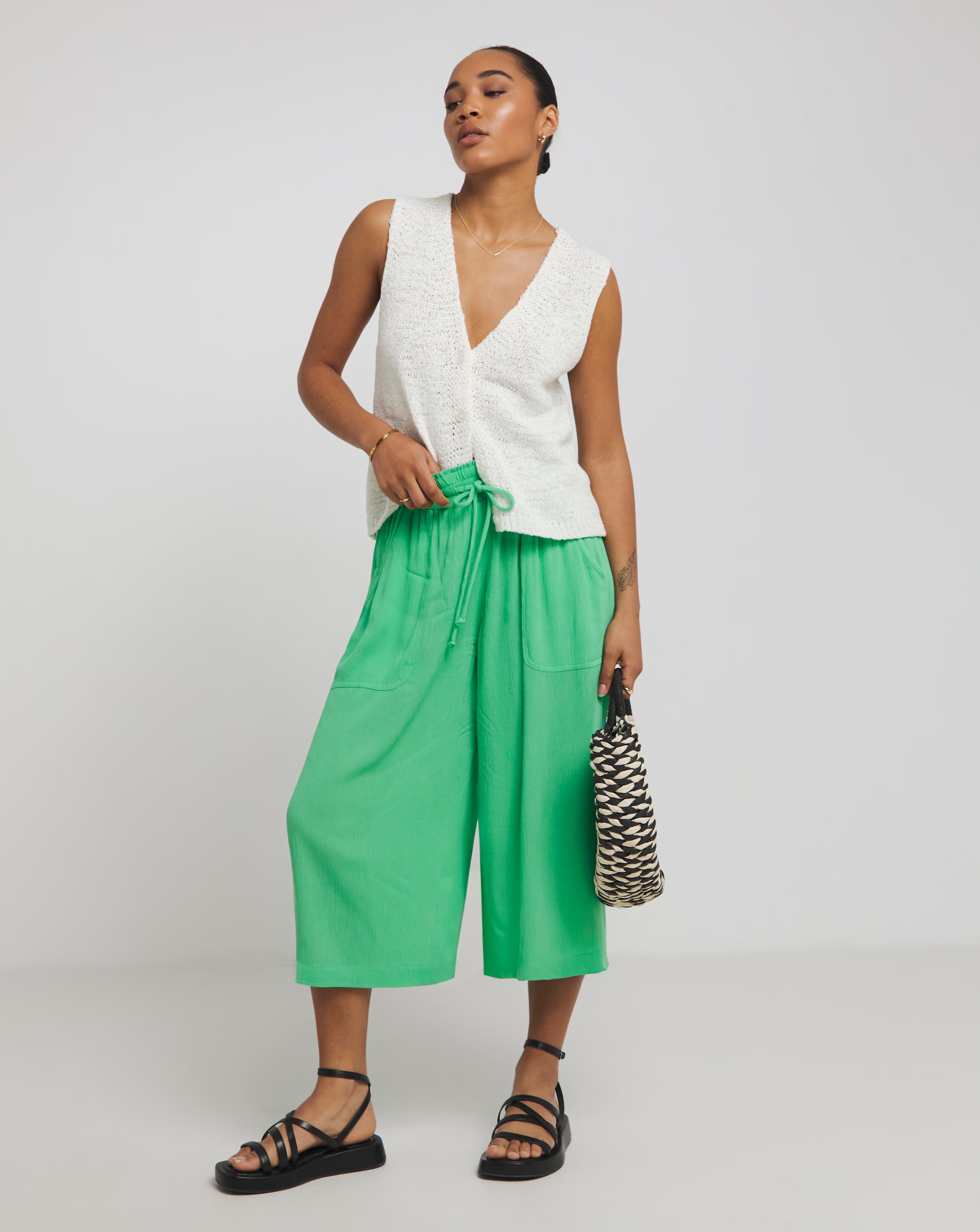 Green Crinkle Tie Waist Wide Leg Culotte 1 76639-green-crinkle-tie-waist-wide-leg-culotte-1.jpg