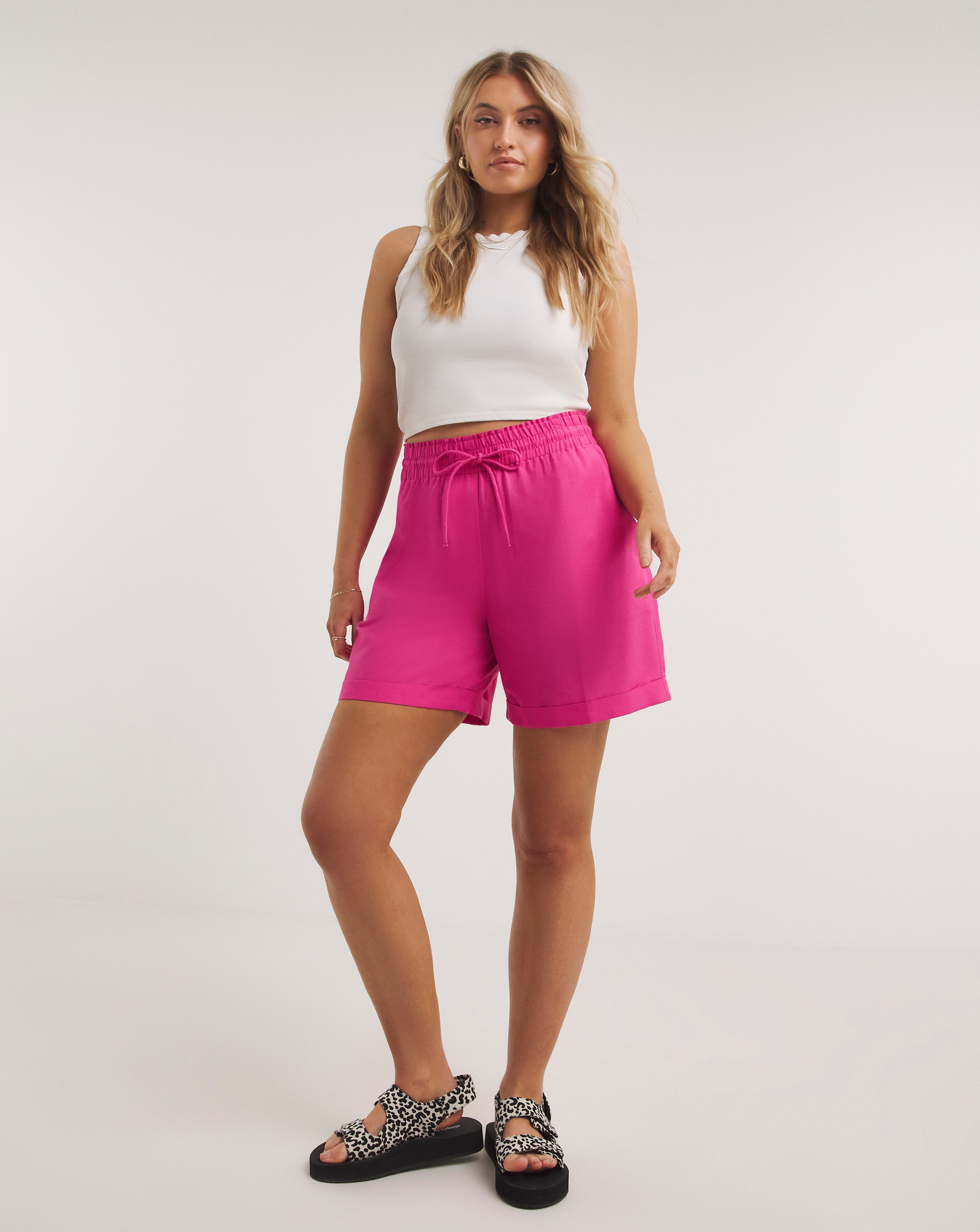 77157-hot-pink-easy-care-linen-mix-tie-waist-short-1.jpg