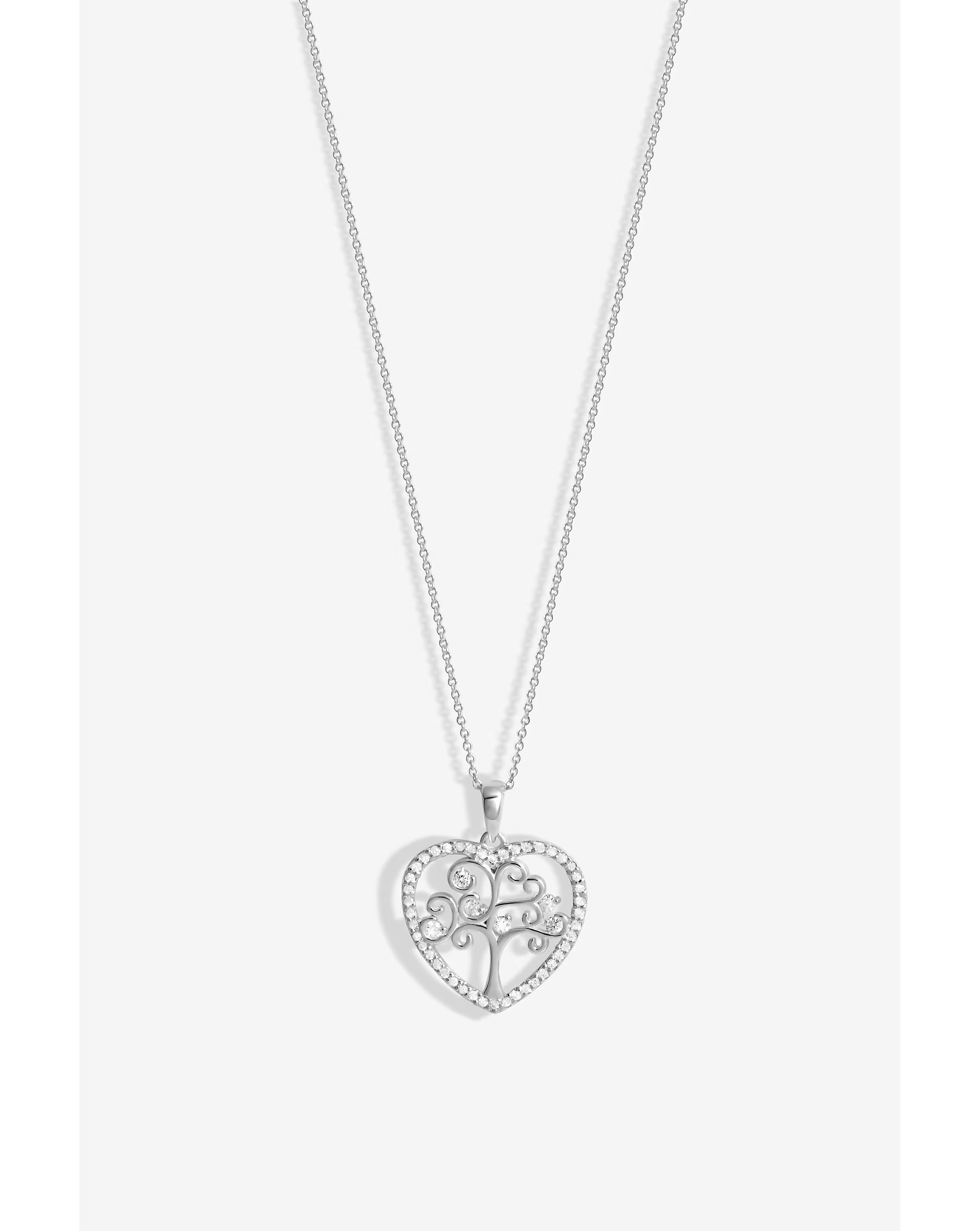 Simply Silver Sterling Silver 925 Tree Of Love Heart Pendant