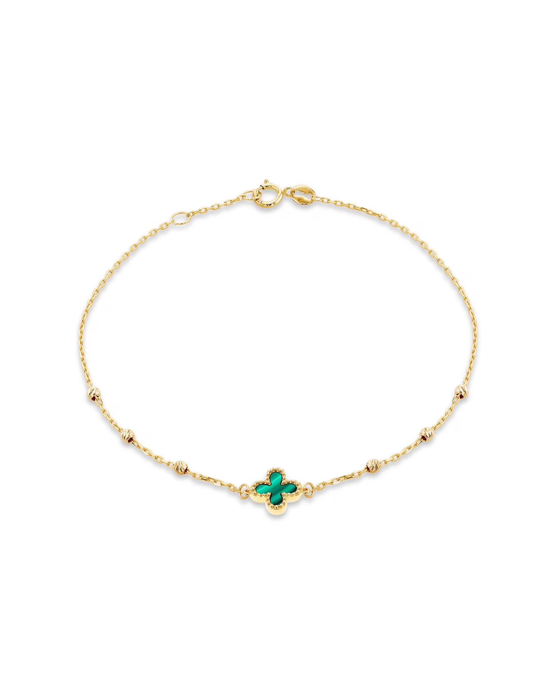 9ct Yellow Gold Malachite Bracelet