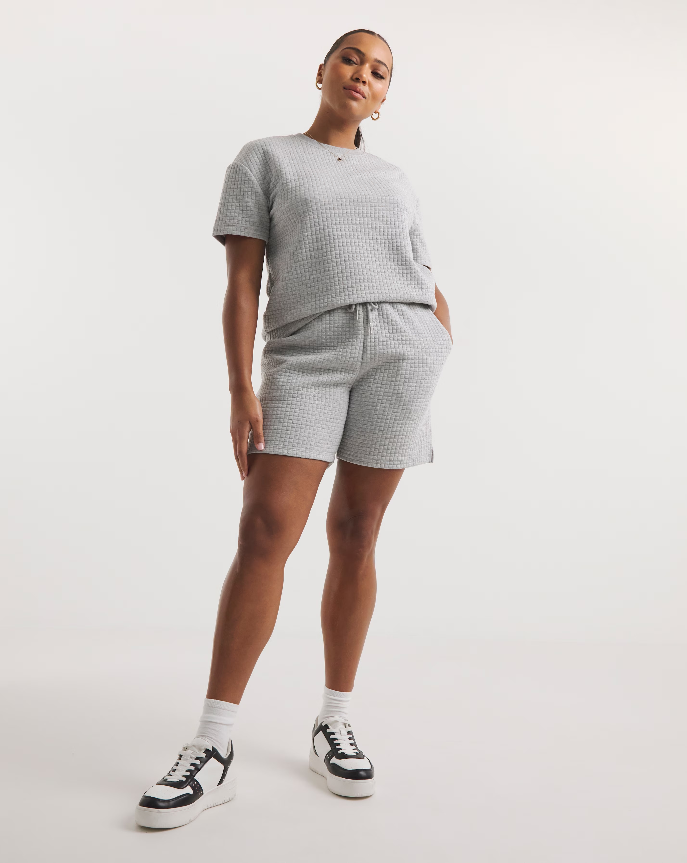 Grey Marl Quilted Short Sleeve Tee 1 78779-grey-marl-quilted-short-sleeve-tee-1.jpg