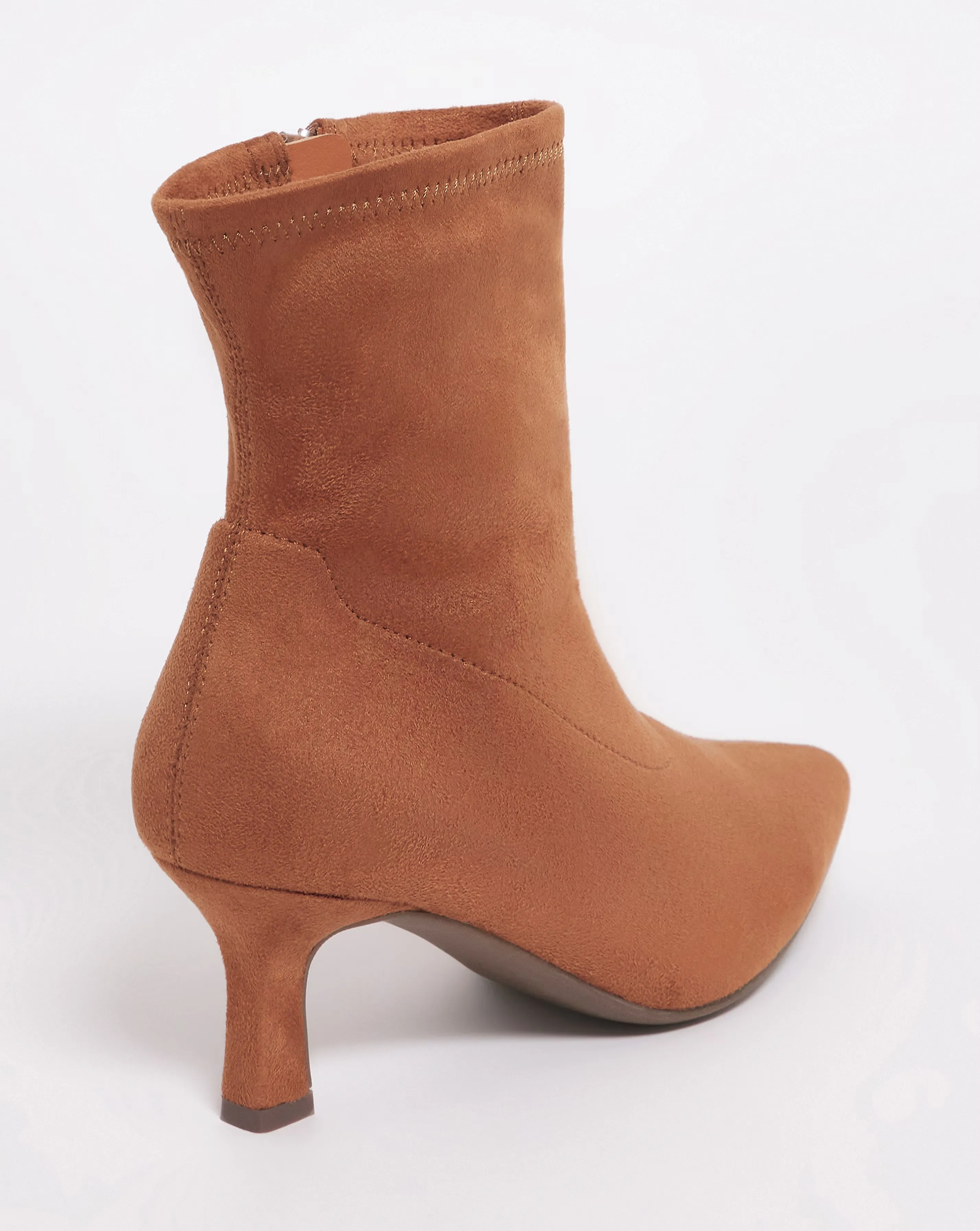 Ally Kitten Heel Sock Boot Wide E Fit