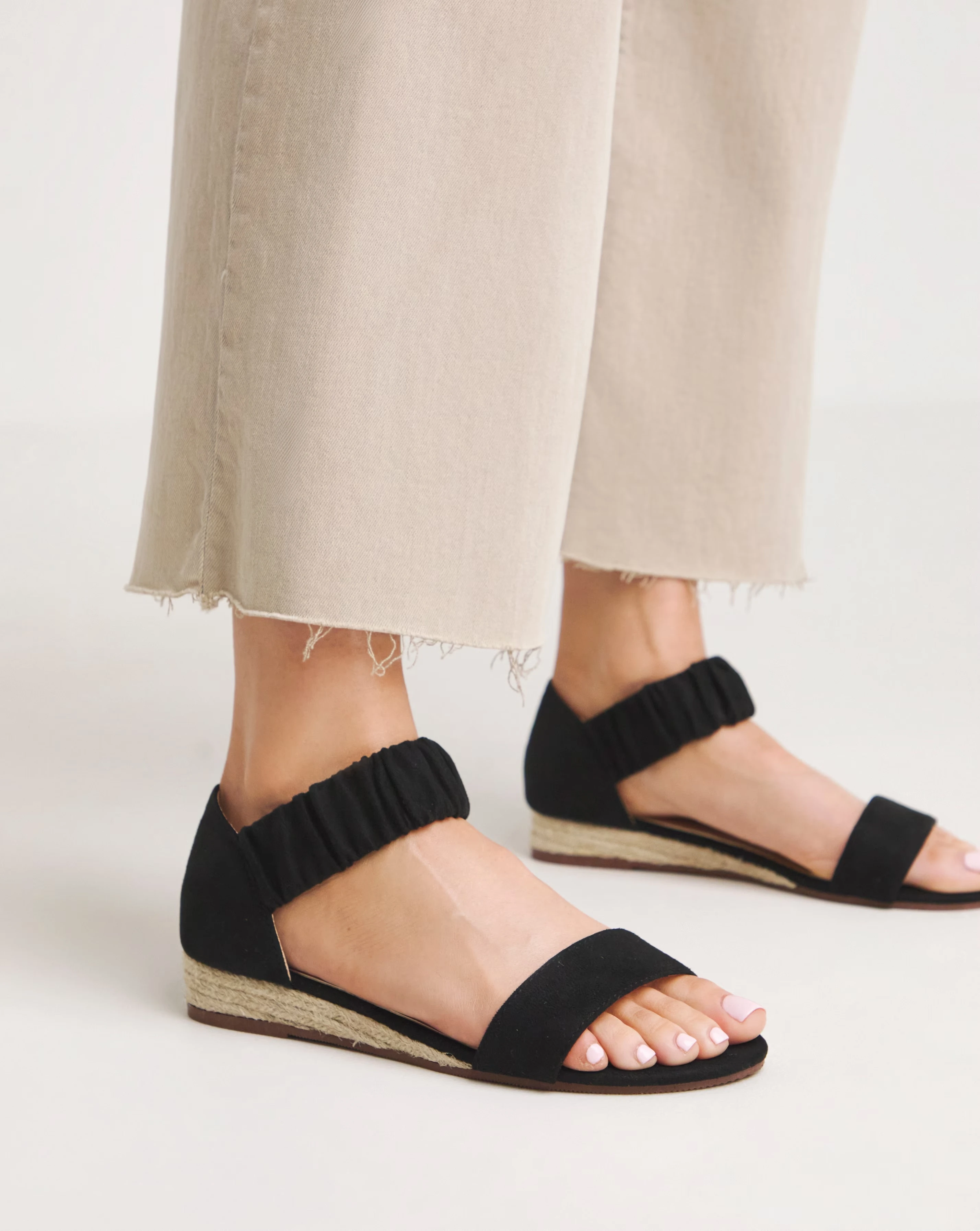 Candace Twin Strap Espadrille Sandals Extra Wide EEE Fit