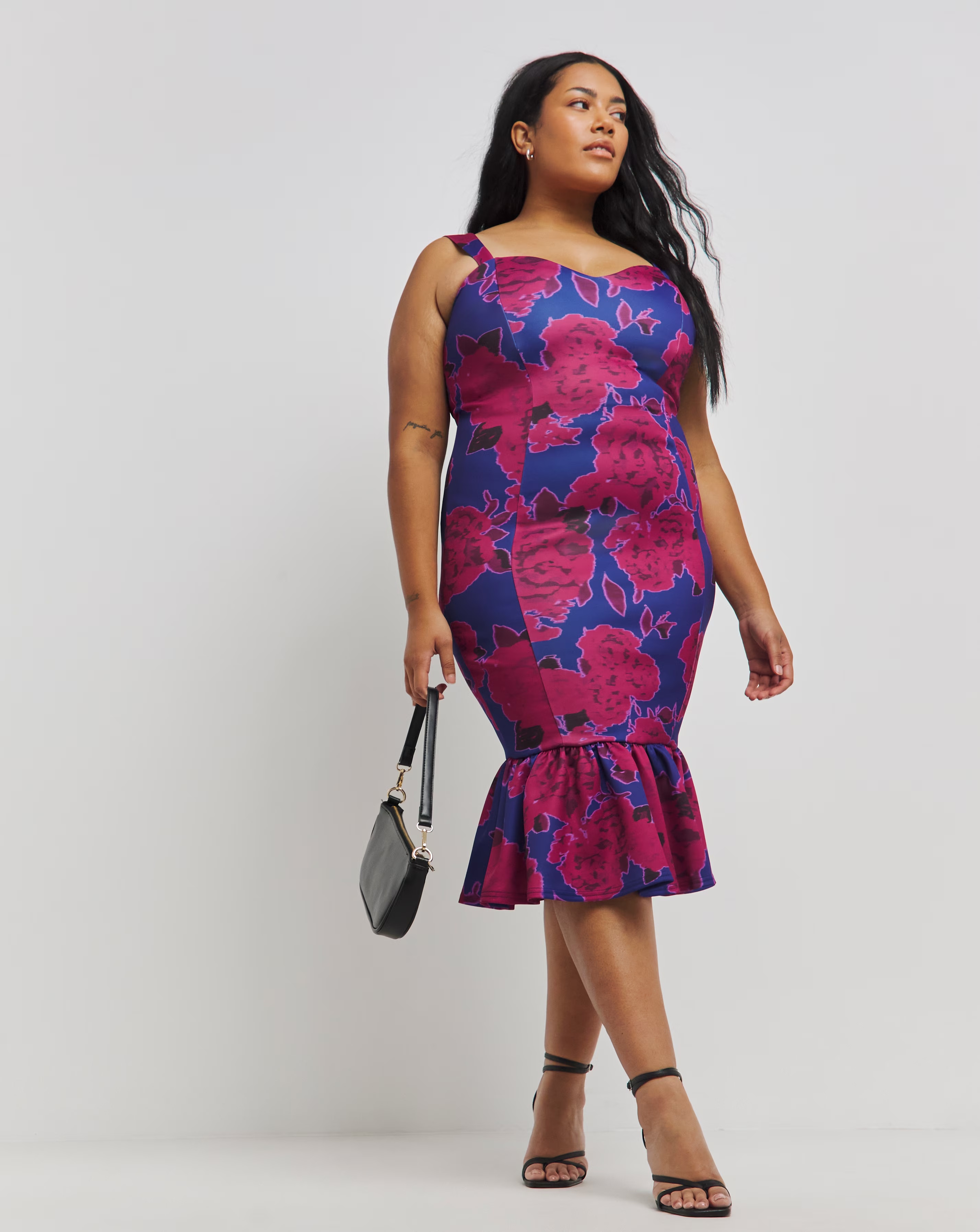 Made In GB Blue Floral Printed Scuba Frilled Hem Midaxi Dress 1 82207-made-in-gb-blue-floral-printed-scuba-frilled-hem-midaxi-dress-1.jpg
