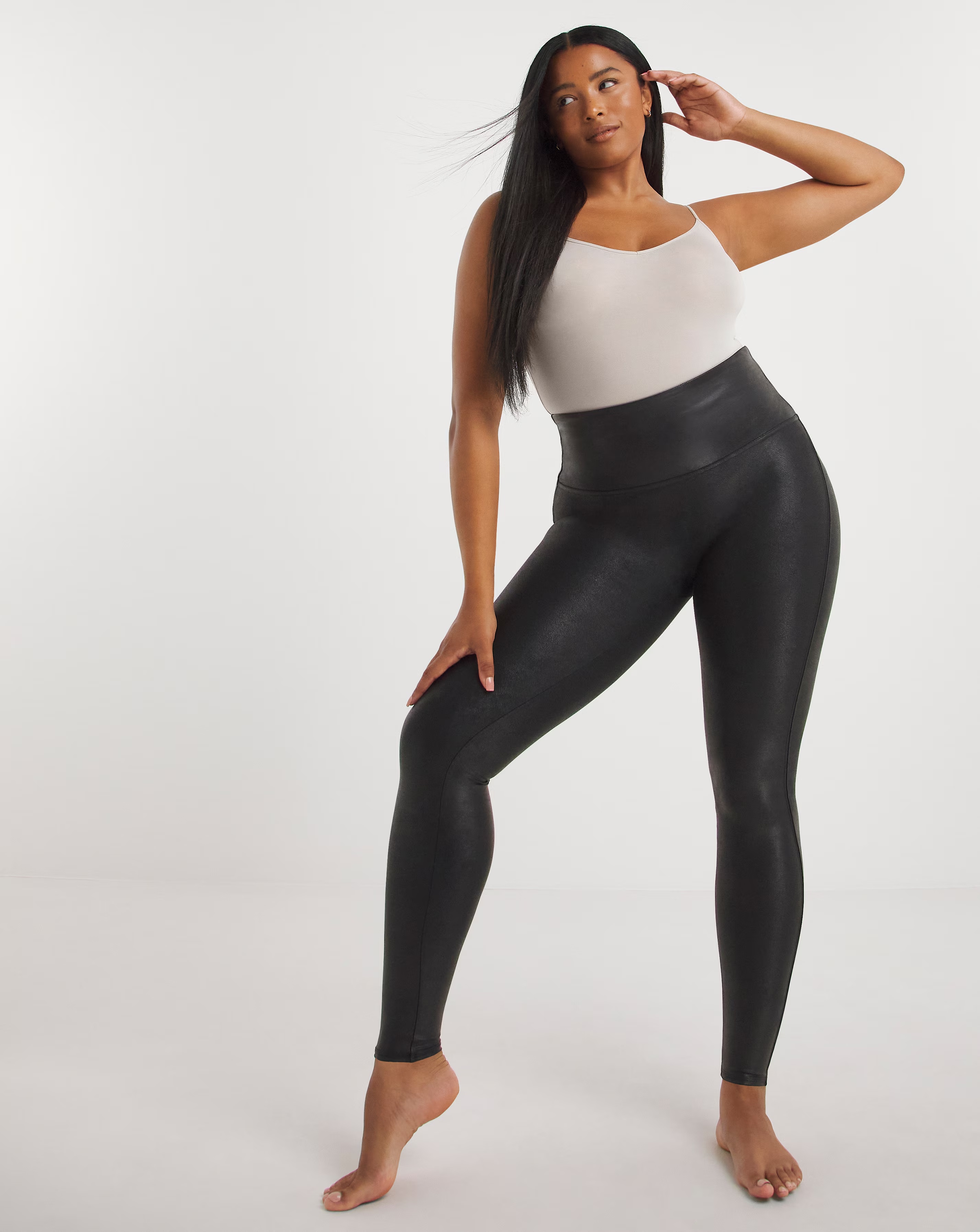 Spanx Medium Control Faux Leather Leggings Black