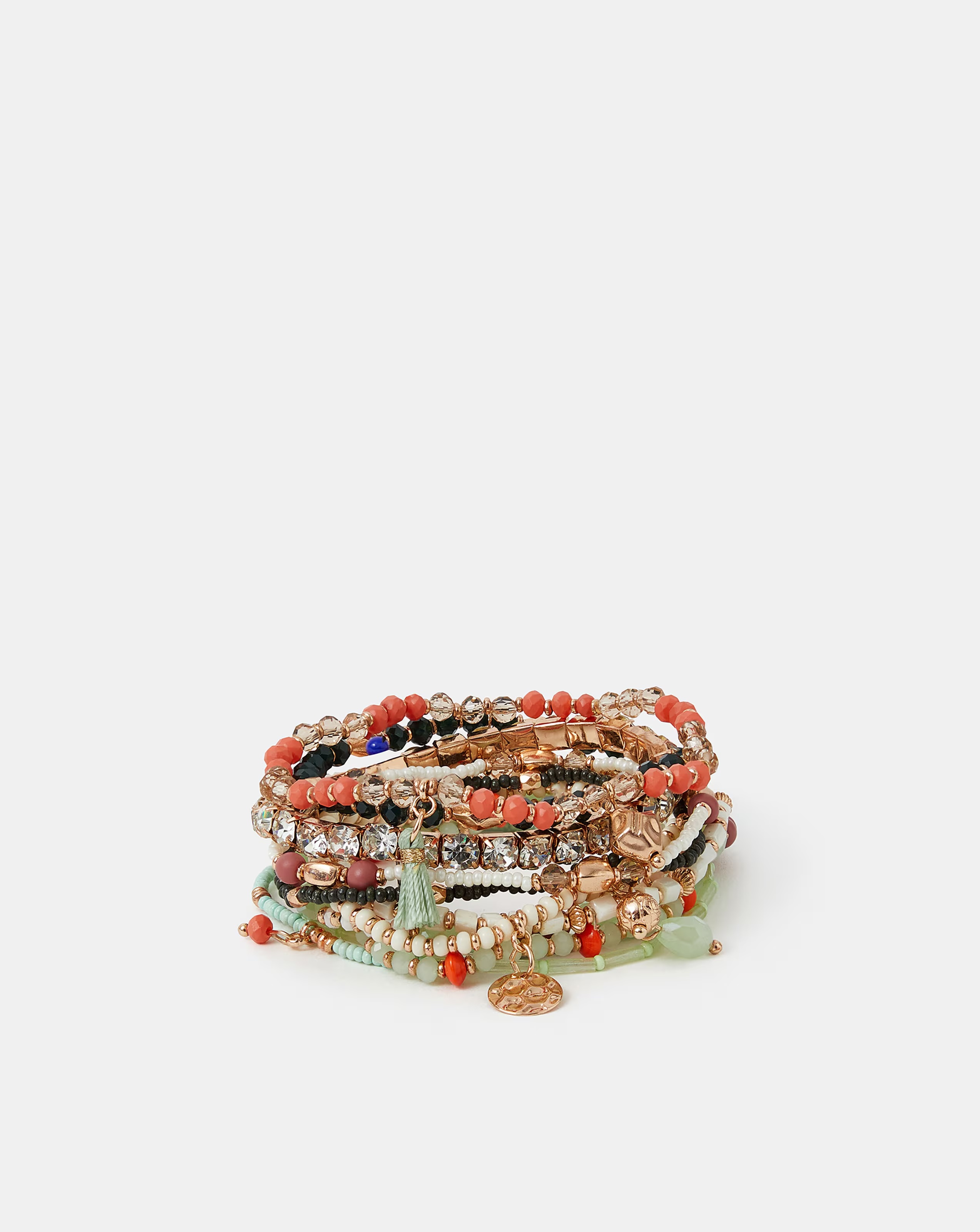 Accessorize Beaded Charm Bracelet Multipack