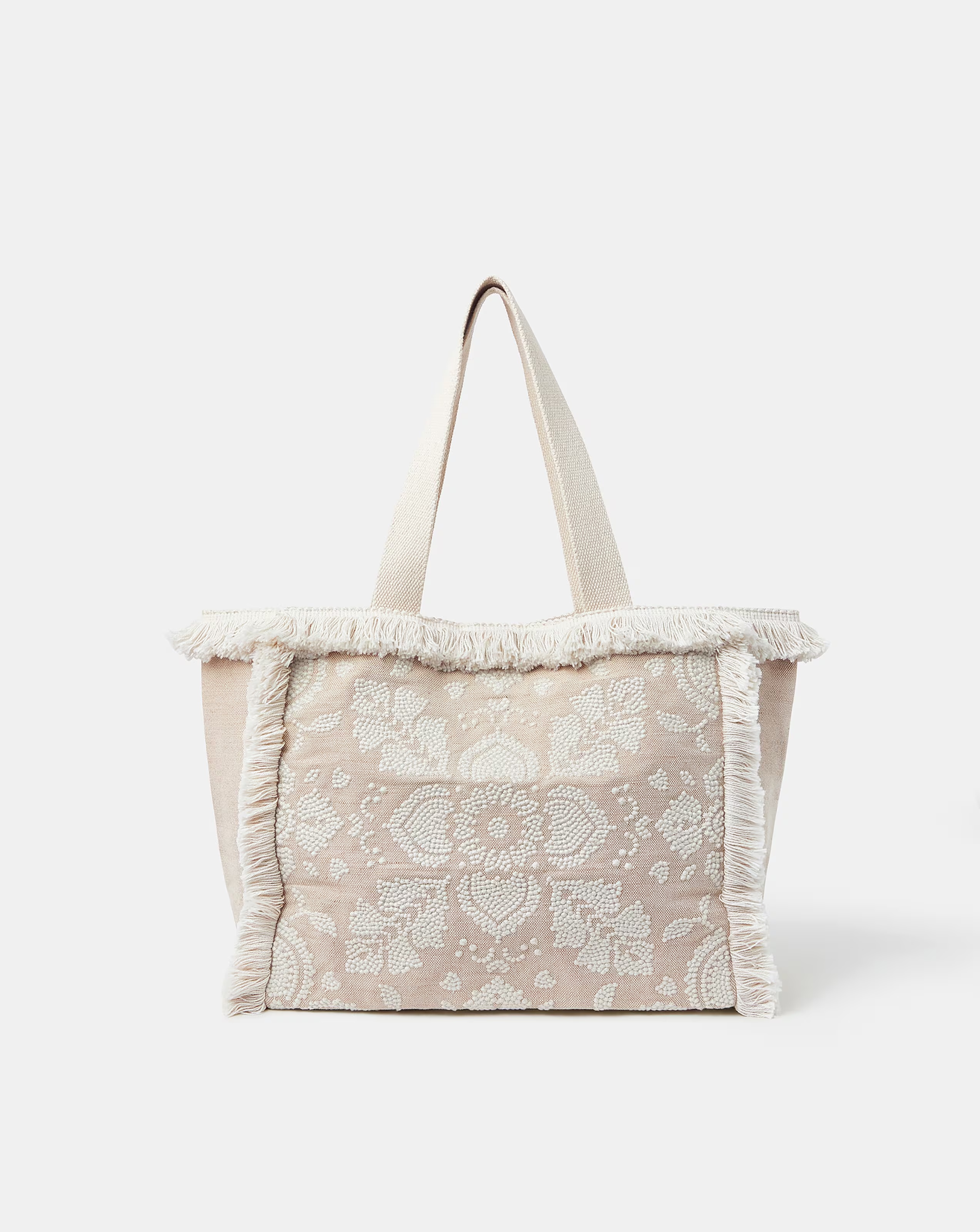 Accessorize Embroidered Fringe Tote Bag