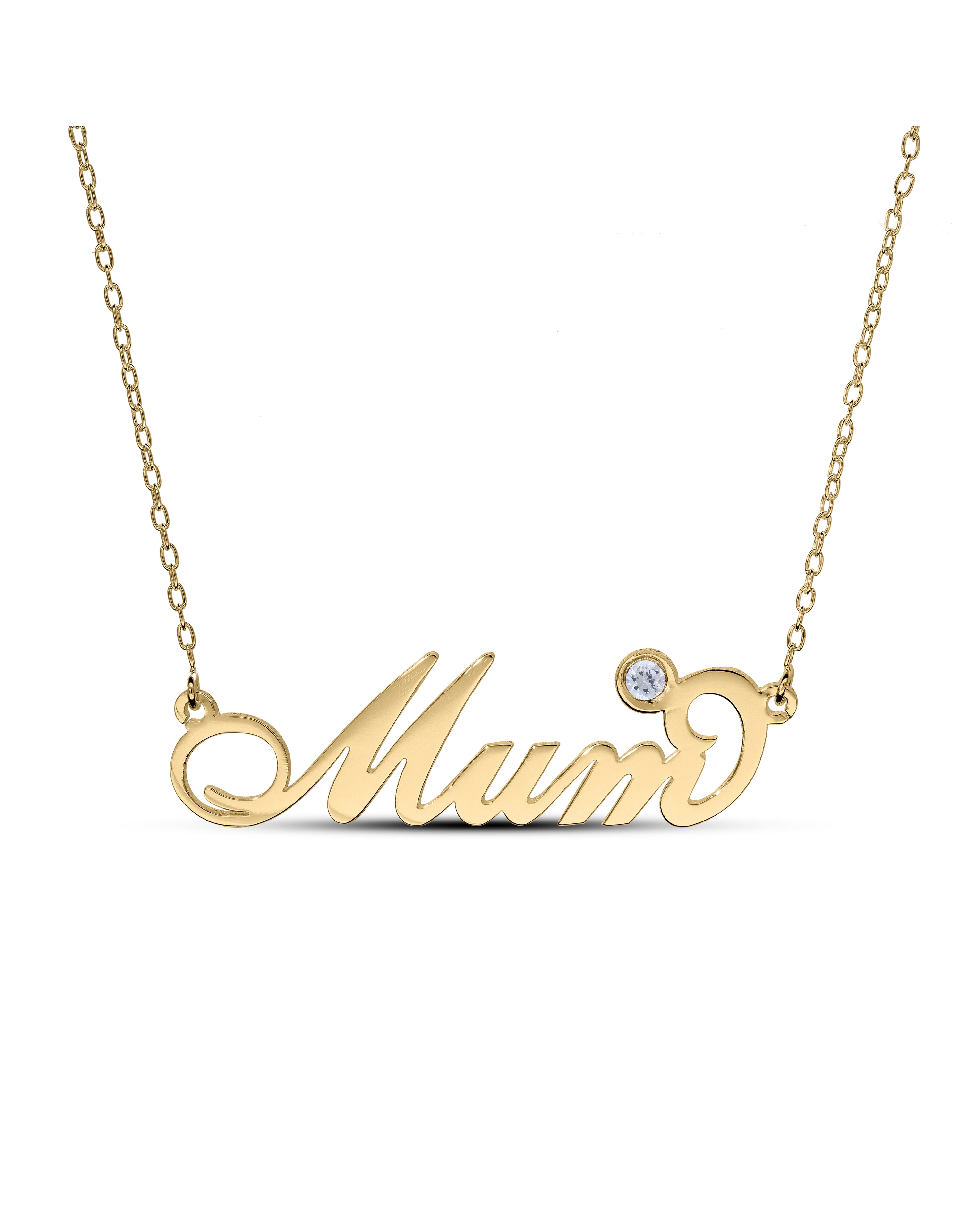 Gold Plated Sterling Silver Birthstone Mum Necklace
