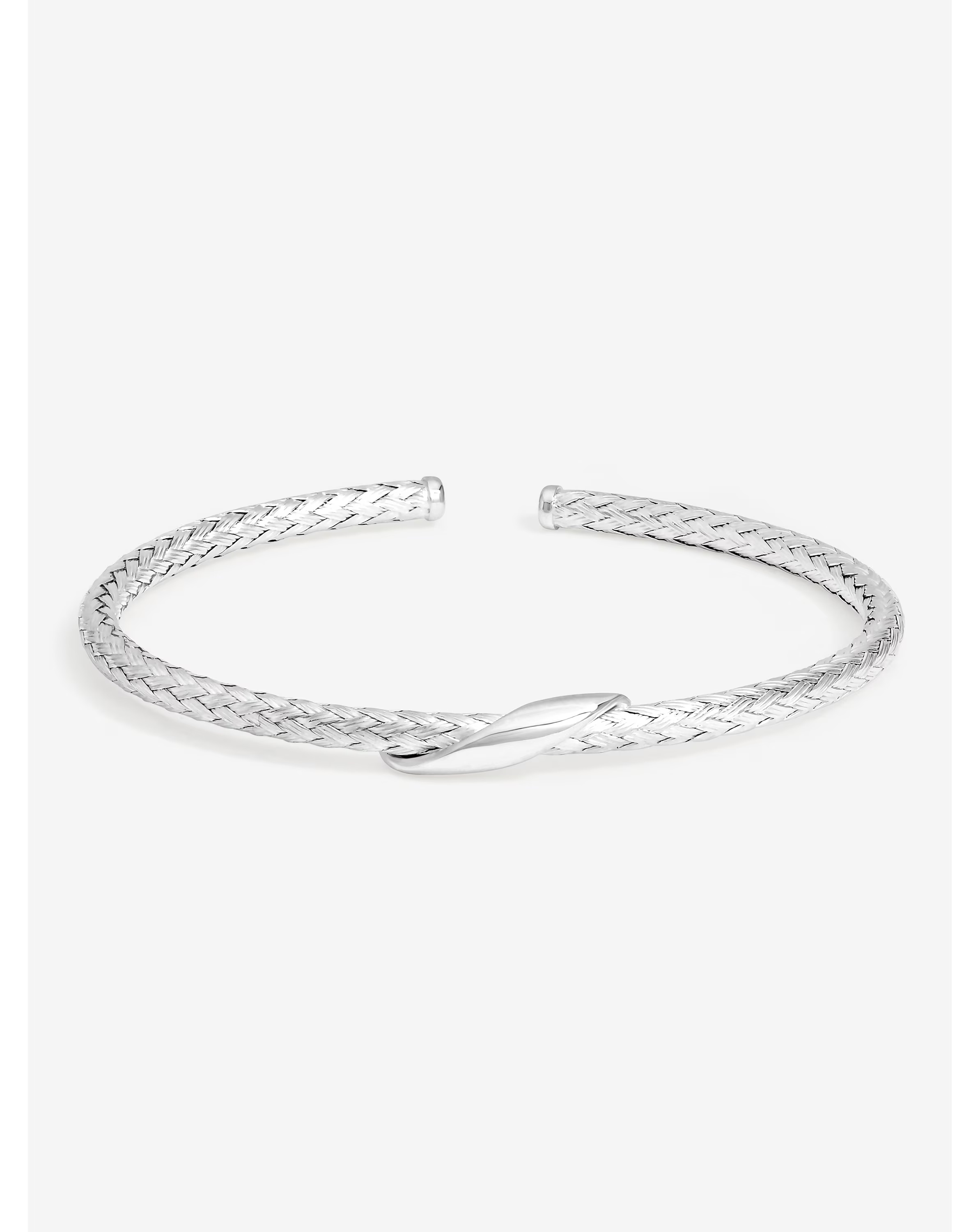 Simply Silver Sterling Silver 925 Textured Polished Cuff