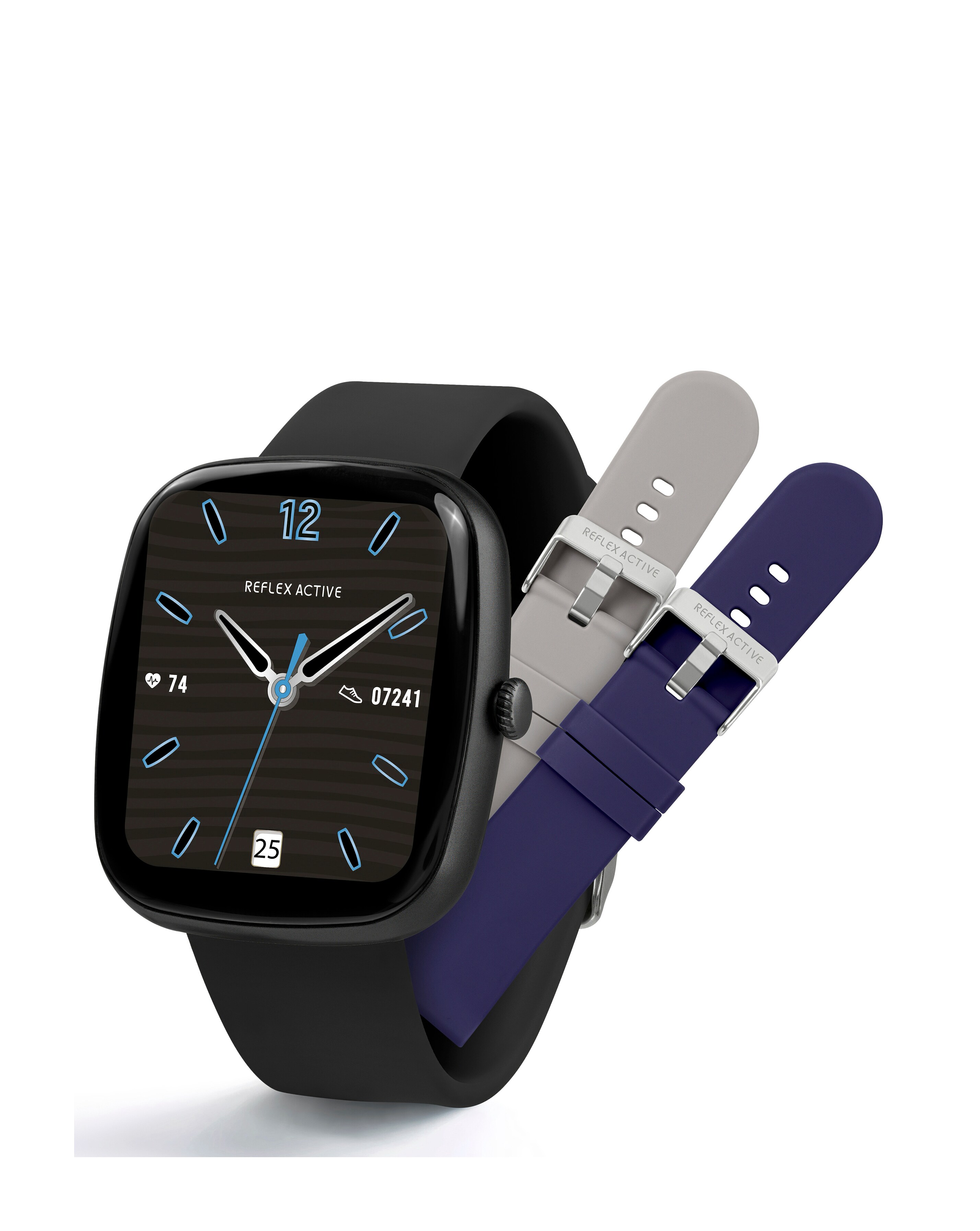 Reflex Active Series 50 Silicone Calling Strap Watch Set - Black