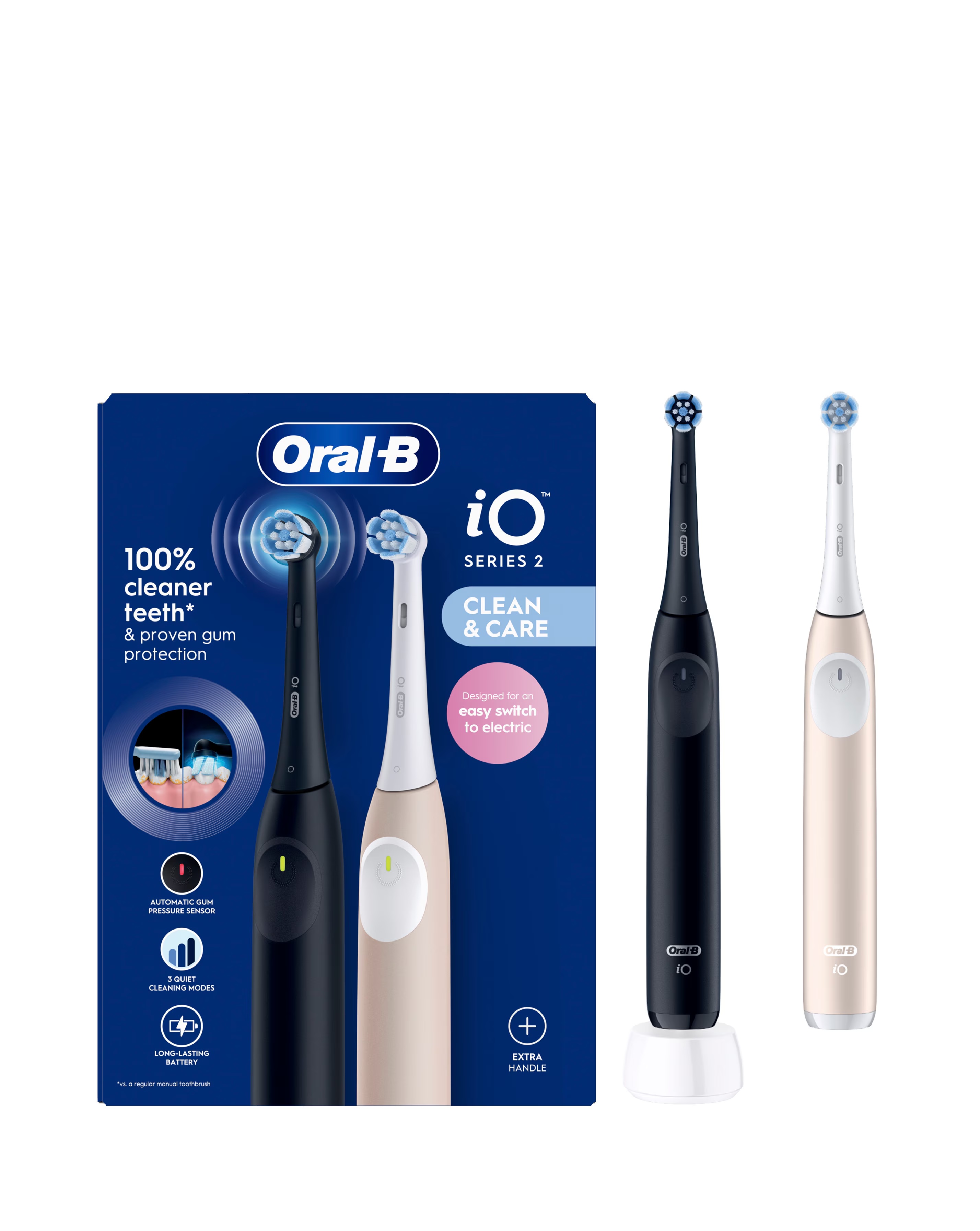Oral-B iO2 Series Night Black / Calm Pink + Extra Handle