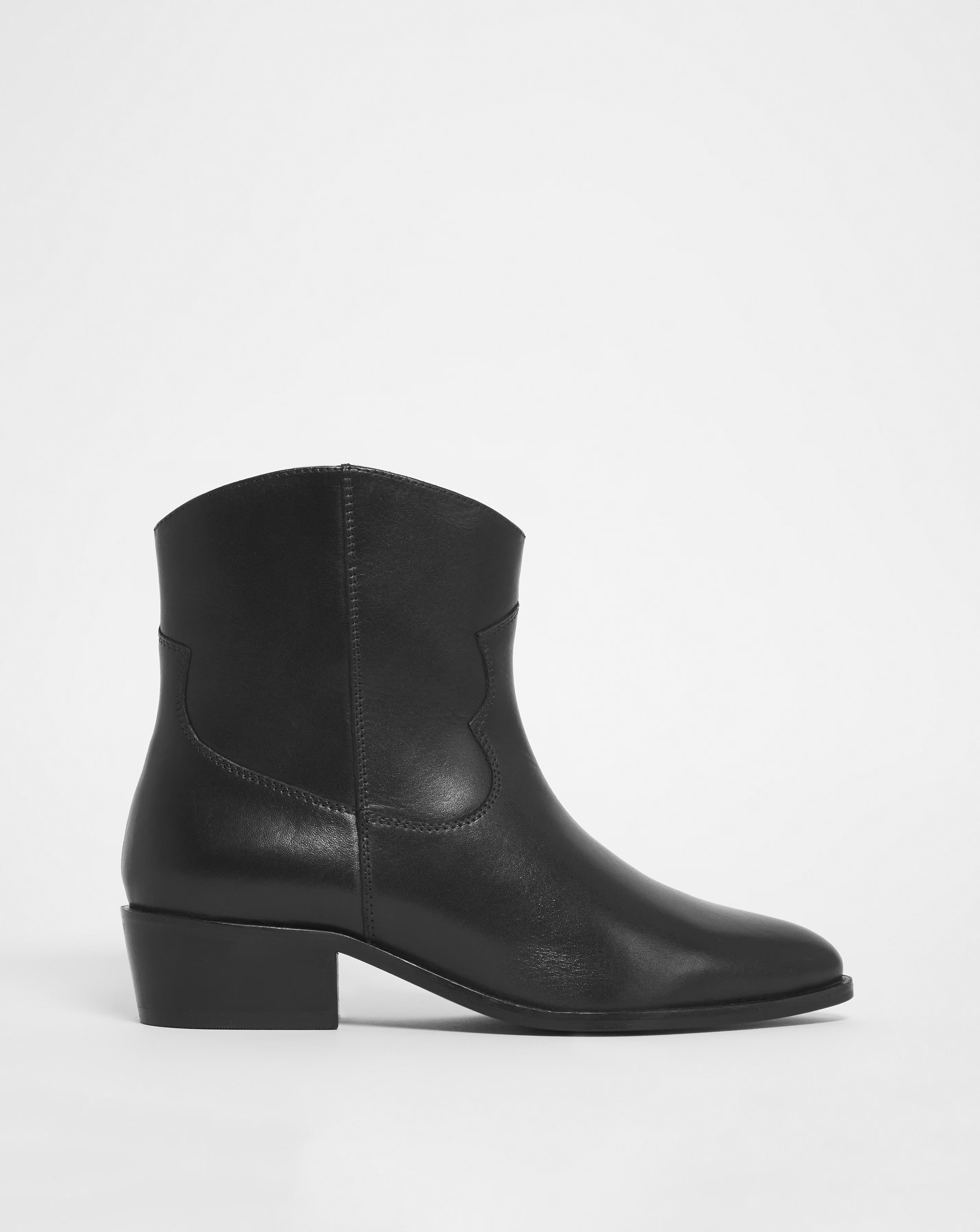 Aida Leather Western Cowboy Ankle Boots Ex Wide EEE Fit