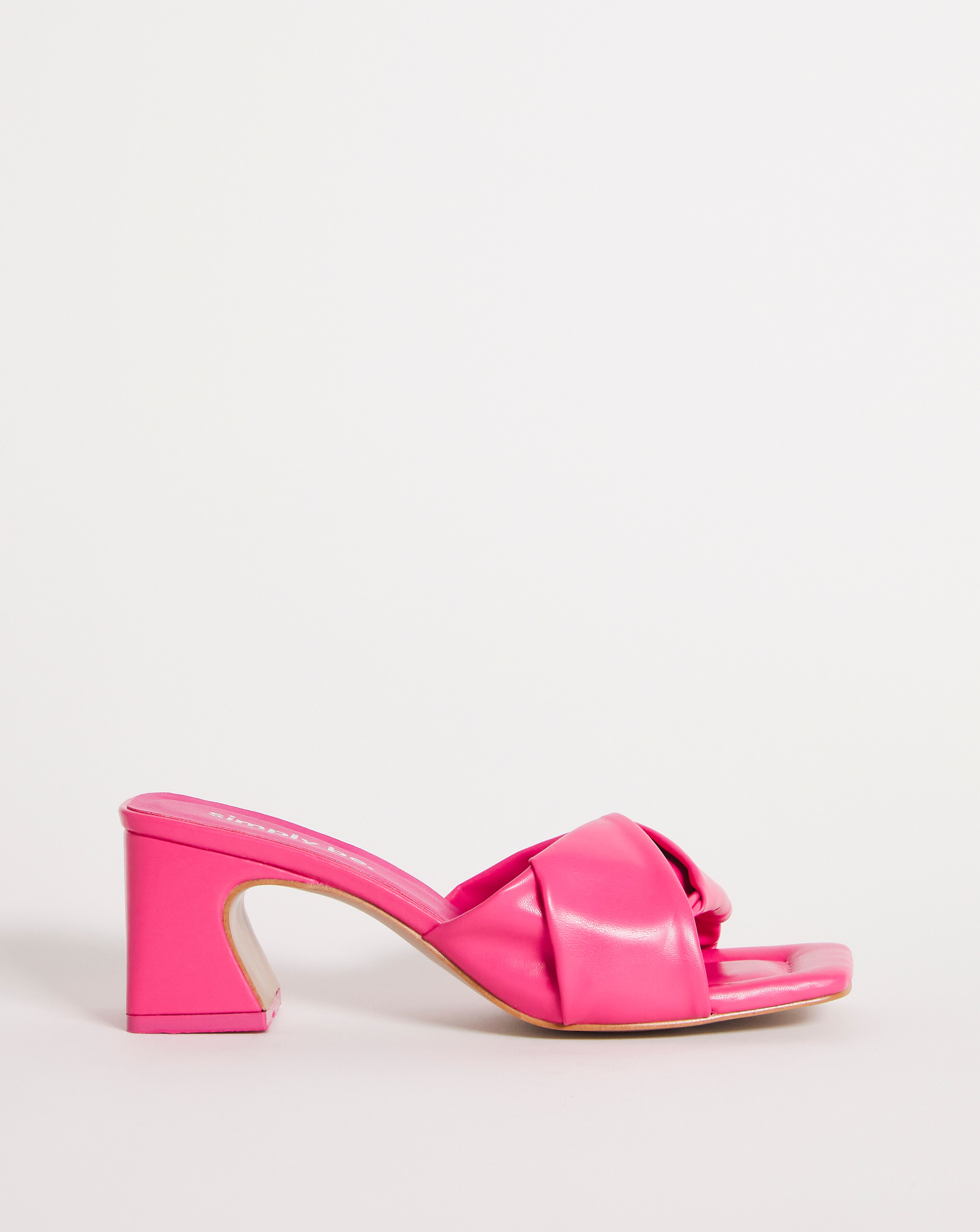 Dakota Volume Block Heeled Mule Sandals - Wide Fit (E)