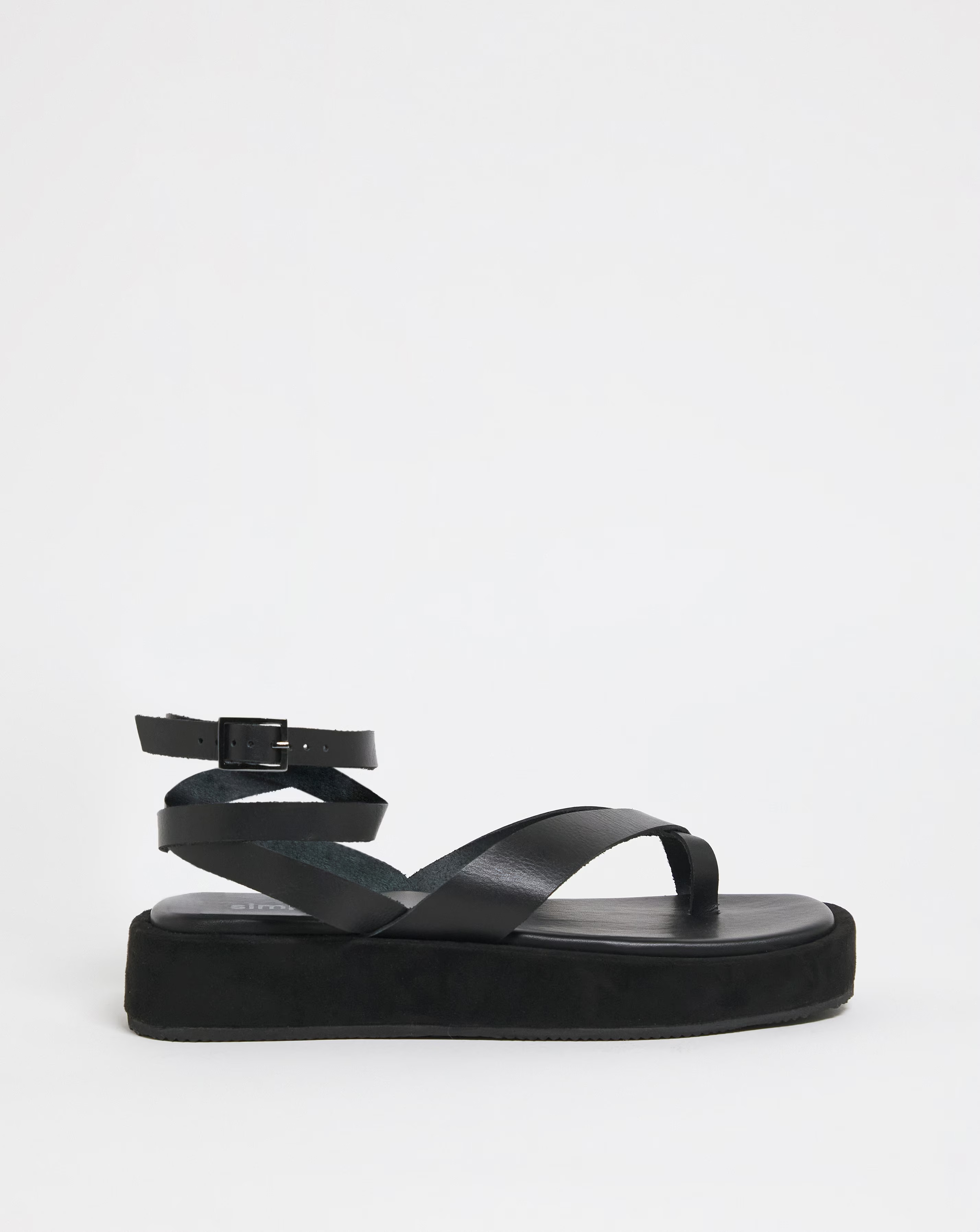 Faye Toe Post Ankle Tie Flatform Sandals Ex Wide Fit