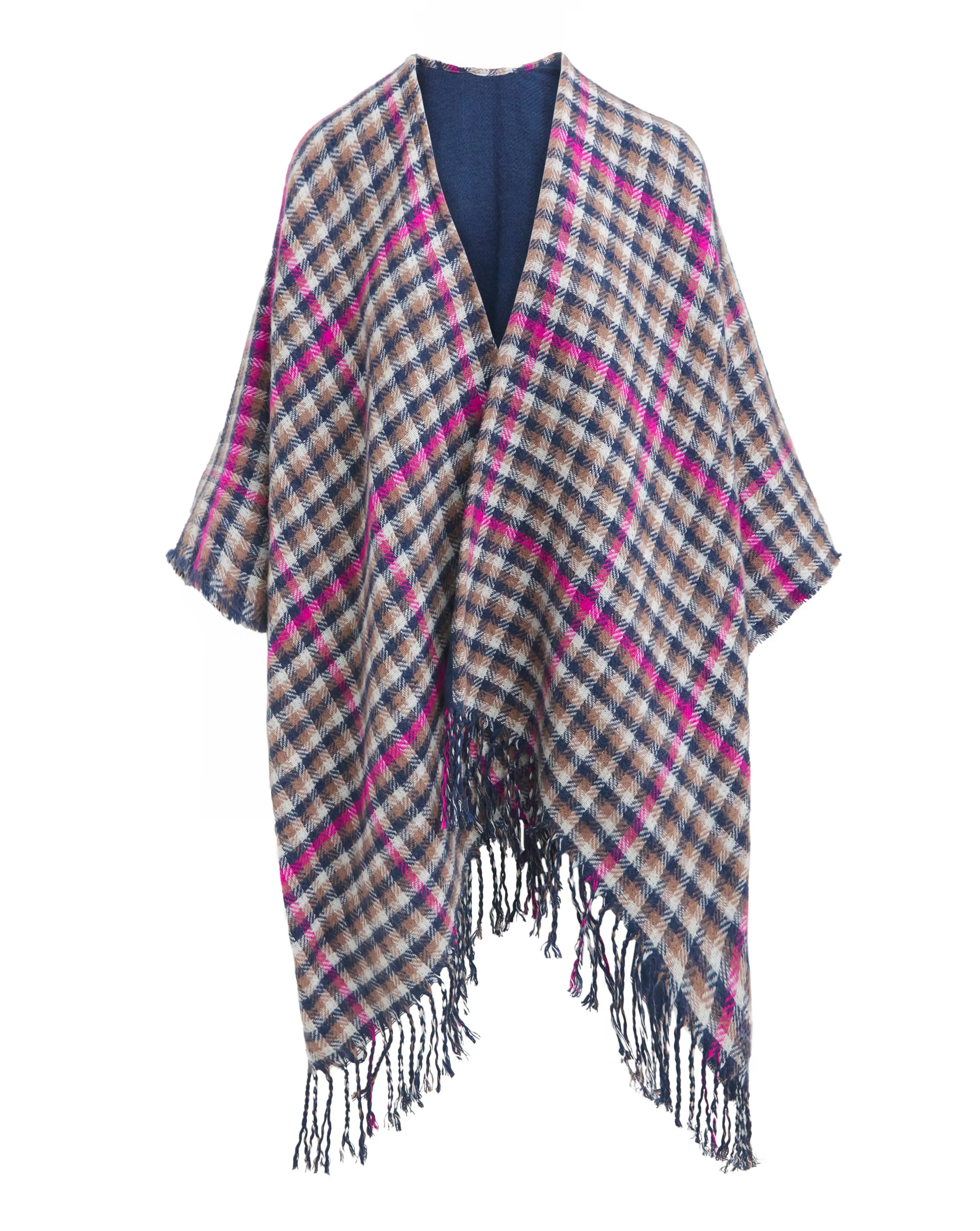Navy & Pink Dogtooth Cape