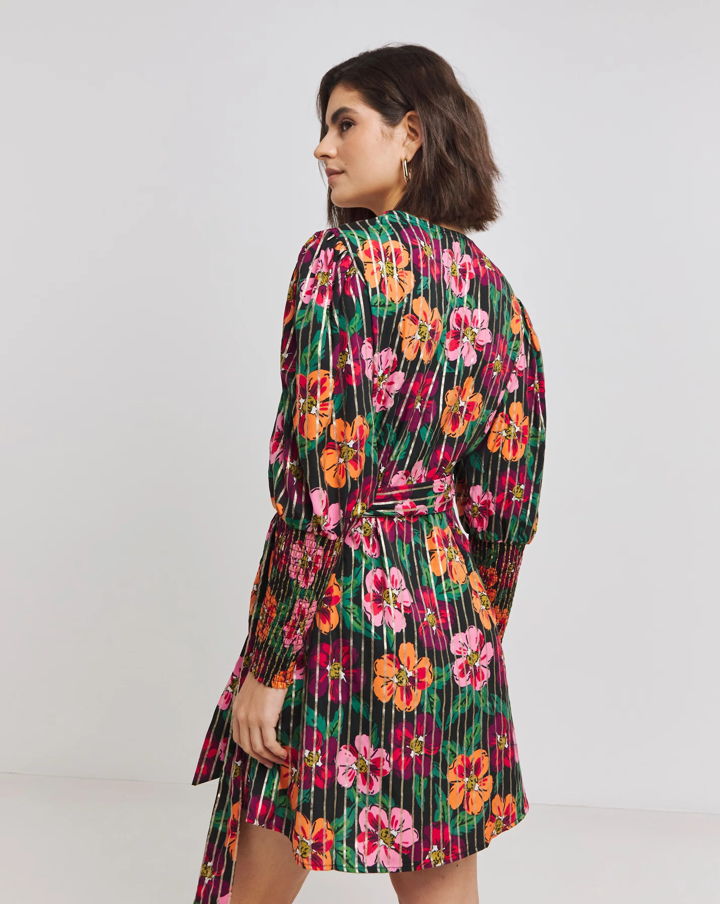89067-floral-foil-print-shirred-cuff-sleeve-wrap-skater-dress-1.webp