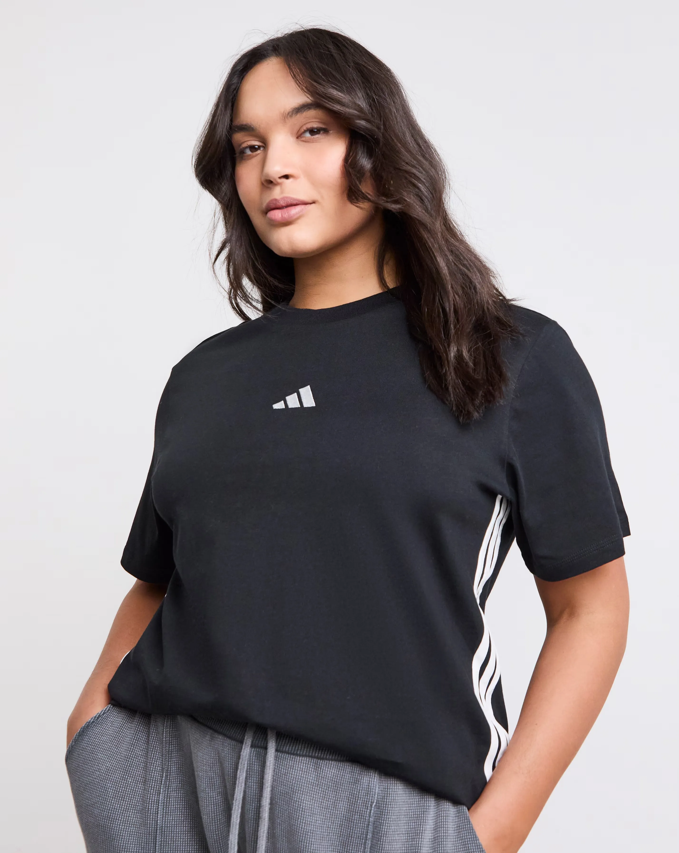 adidas Essentials 3 Stripes T-Shirt Plus Size