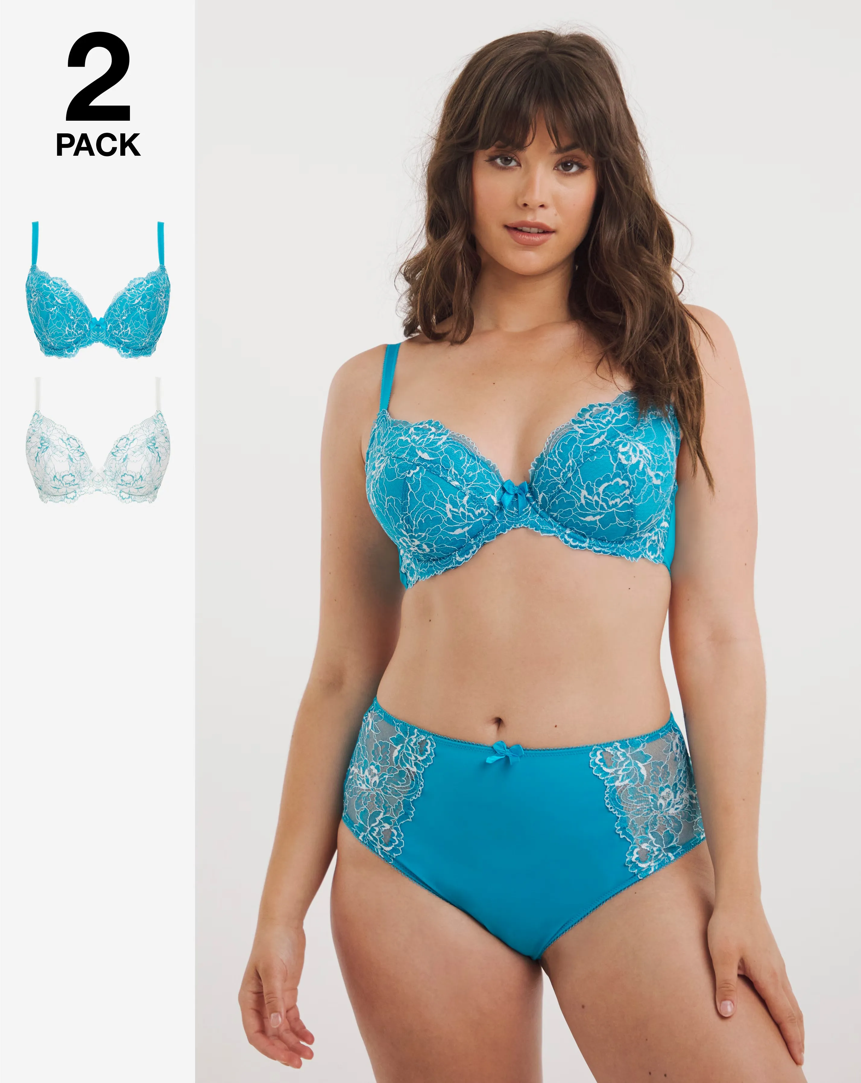 Pretty Secrets 2 Pack Ella Wired Bras B-K