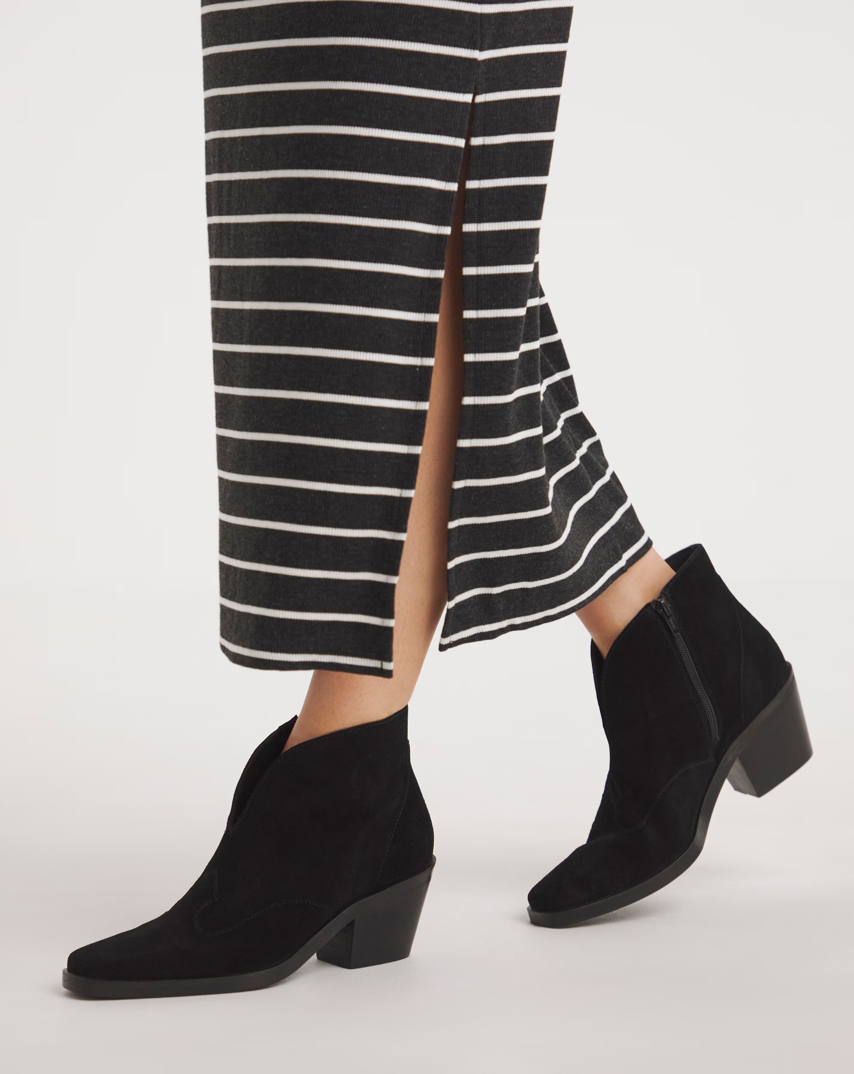 Alma Suede V Cut Western Ankle Boots Extra Wide EEE Fit