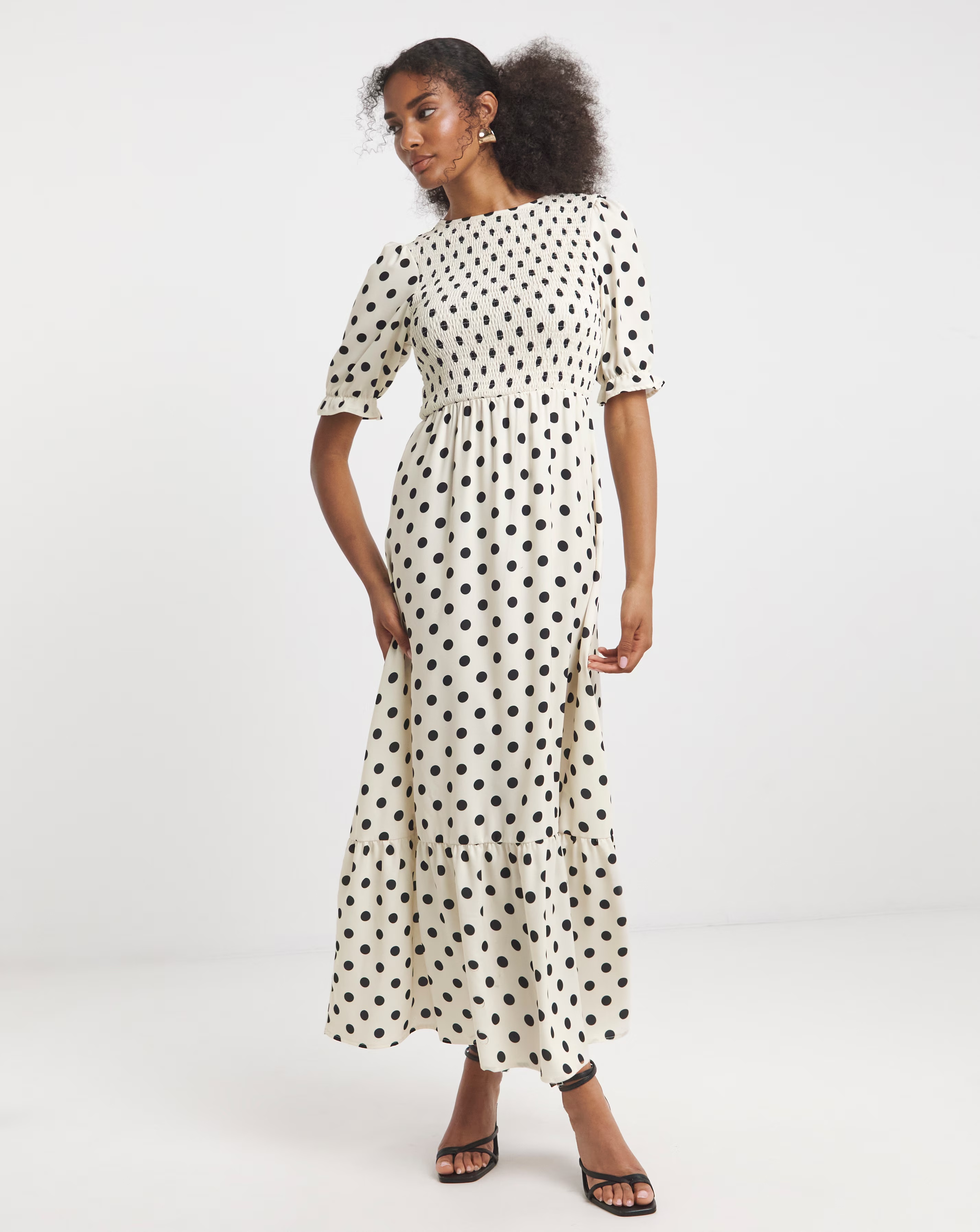 Flounce London Spot Print Maxi Dress