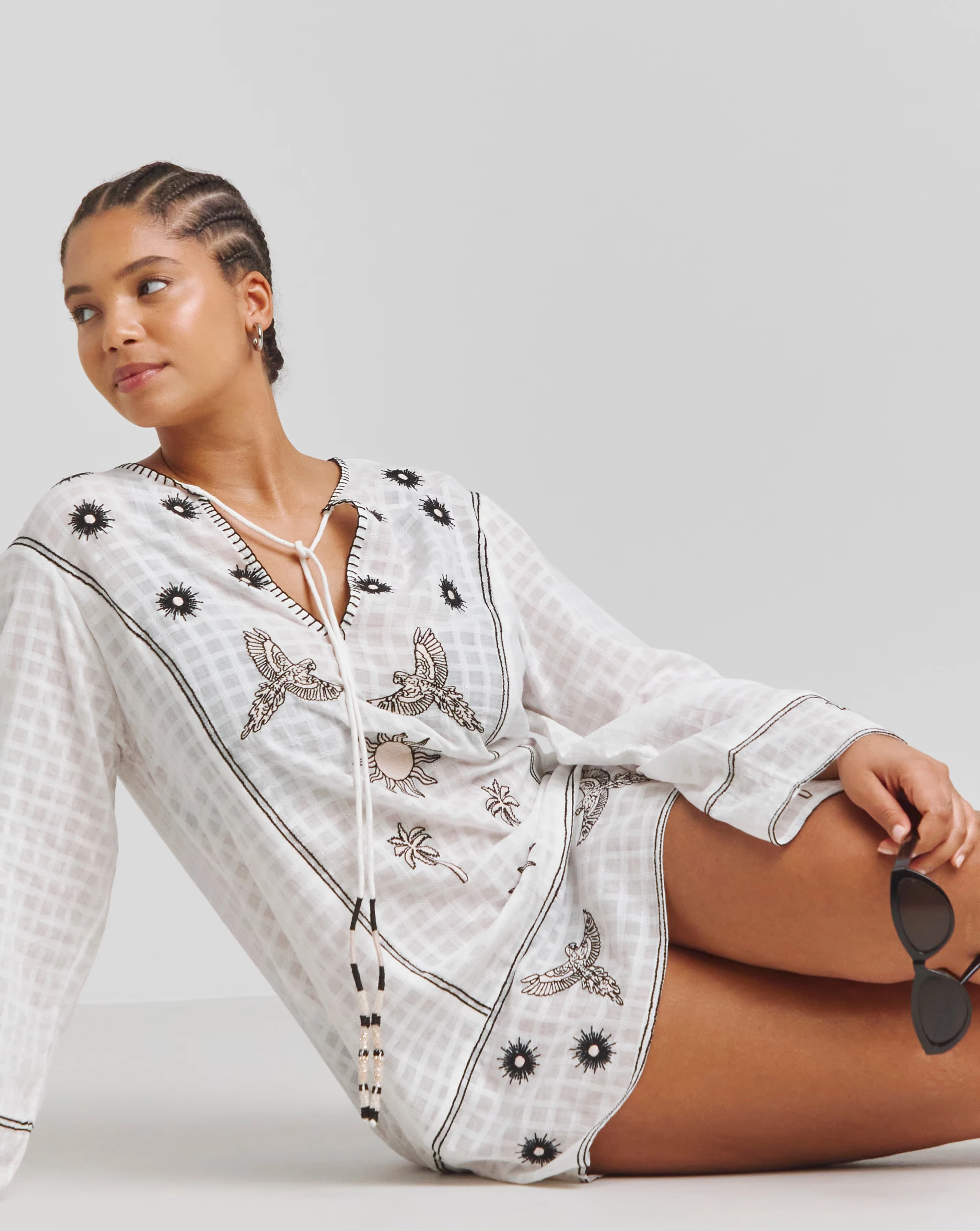 Figleaves Cotton Embroidered Kaftan