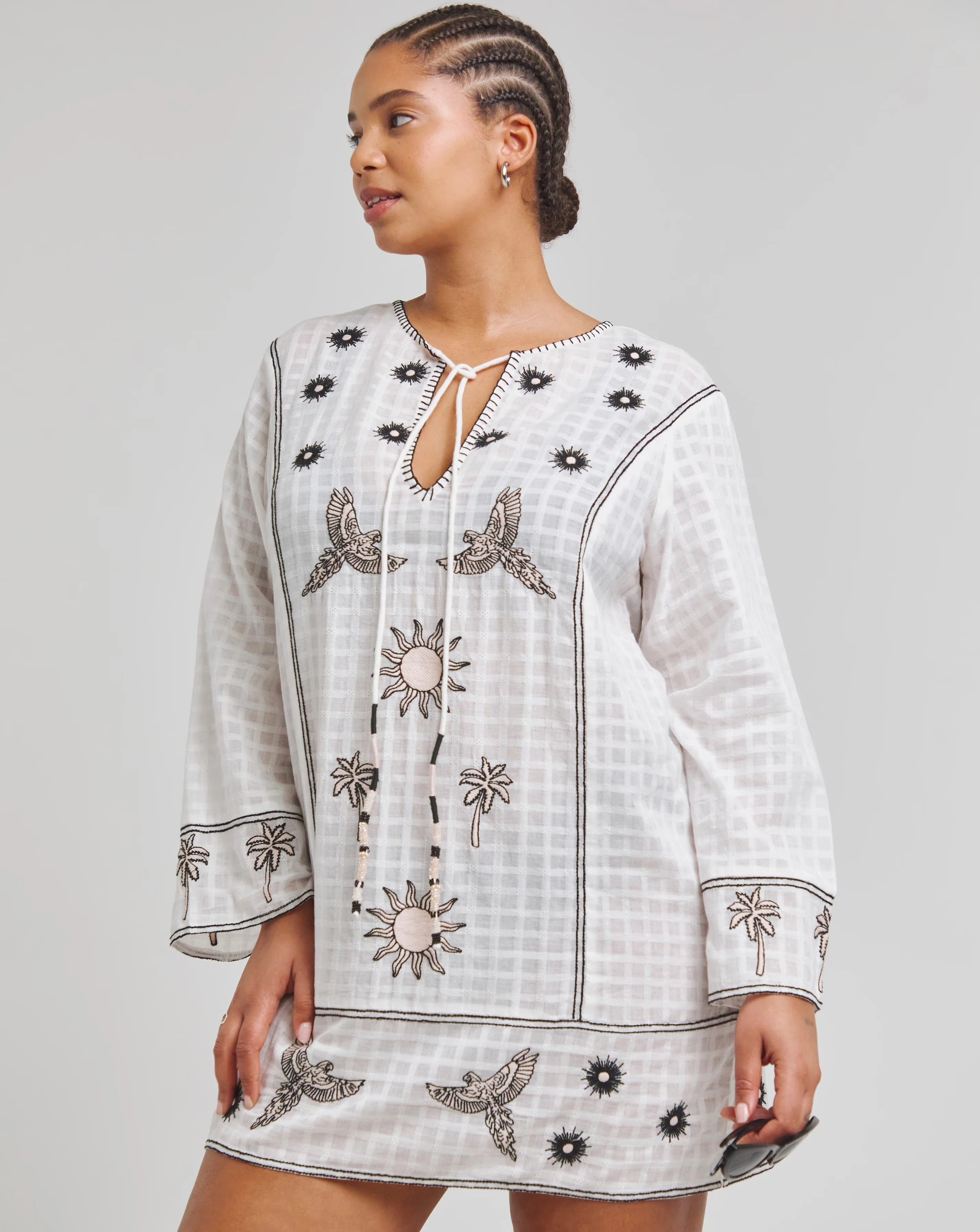 Figleaves Cotton Embroidered Kaftan