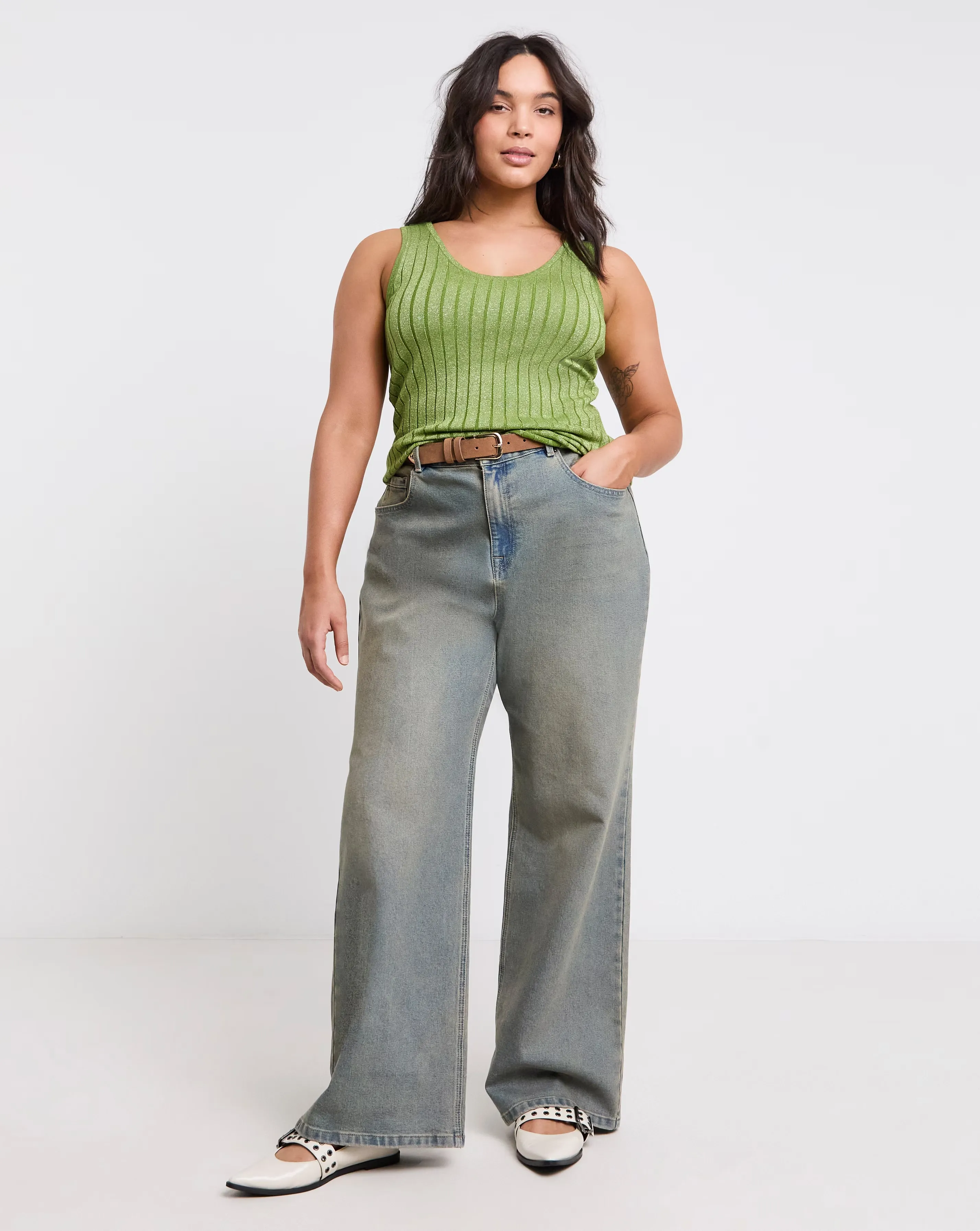 98383-green-metallic-rib-knit-vest-top-1.webp